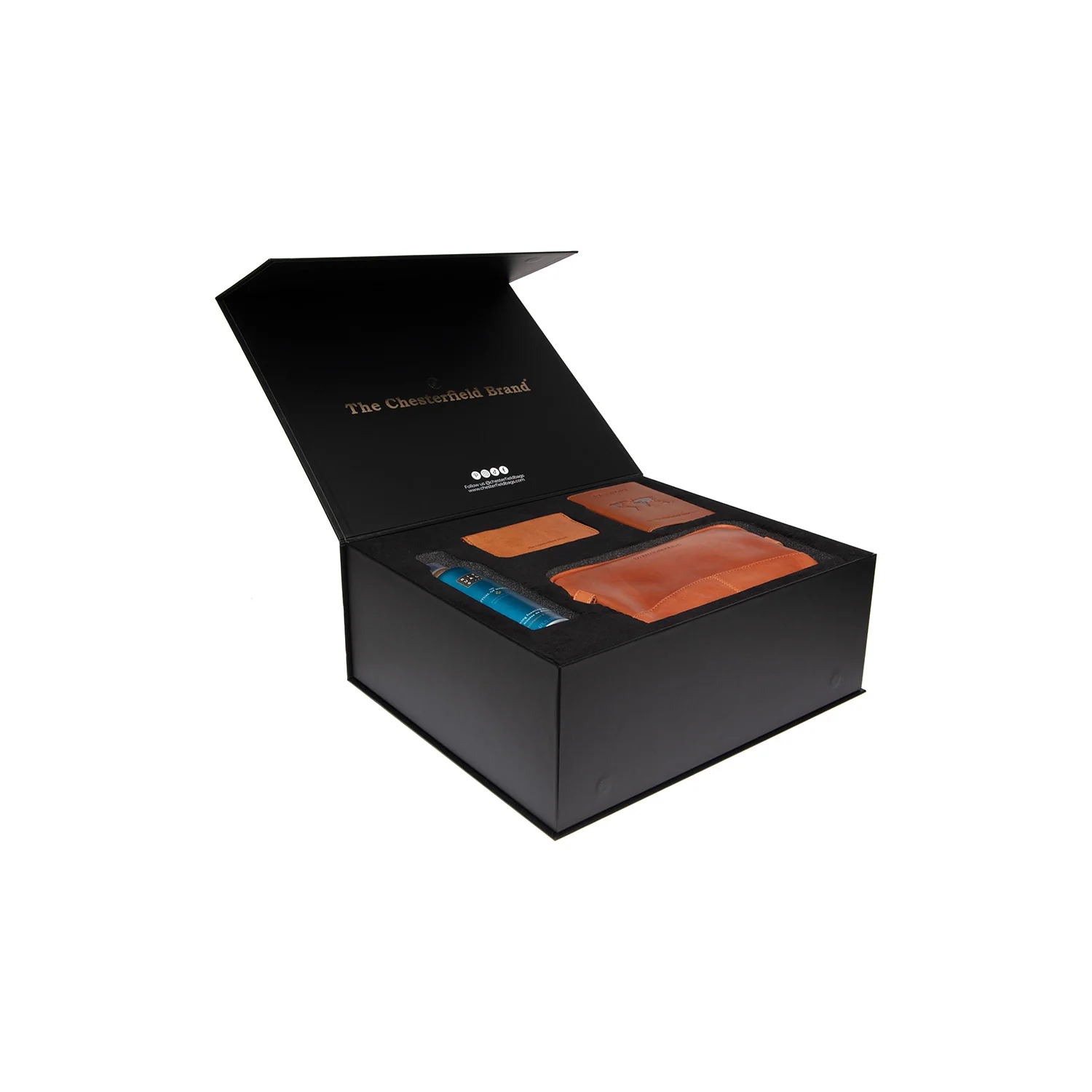 Gift Set Leather Toiletry Bag Cognac Stacey with Rituals Shower Foam - Image 4