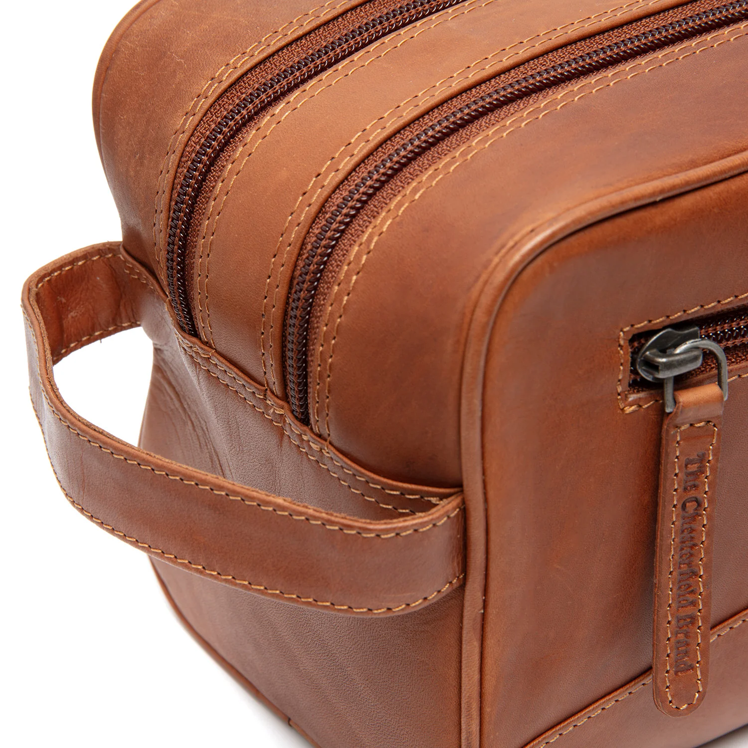Gift Set Leather Toiletry Bag Cognac Stacey with Rituals Shower Foam - Image 7