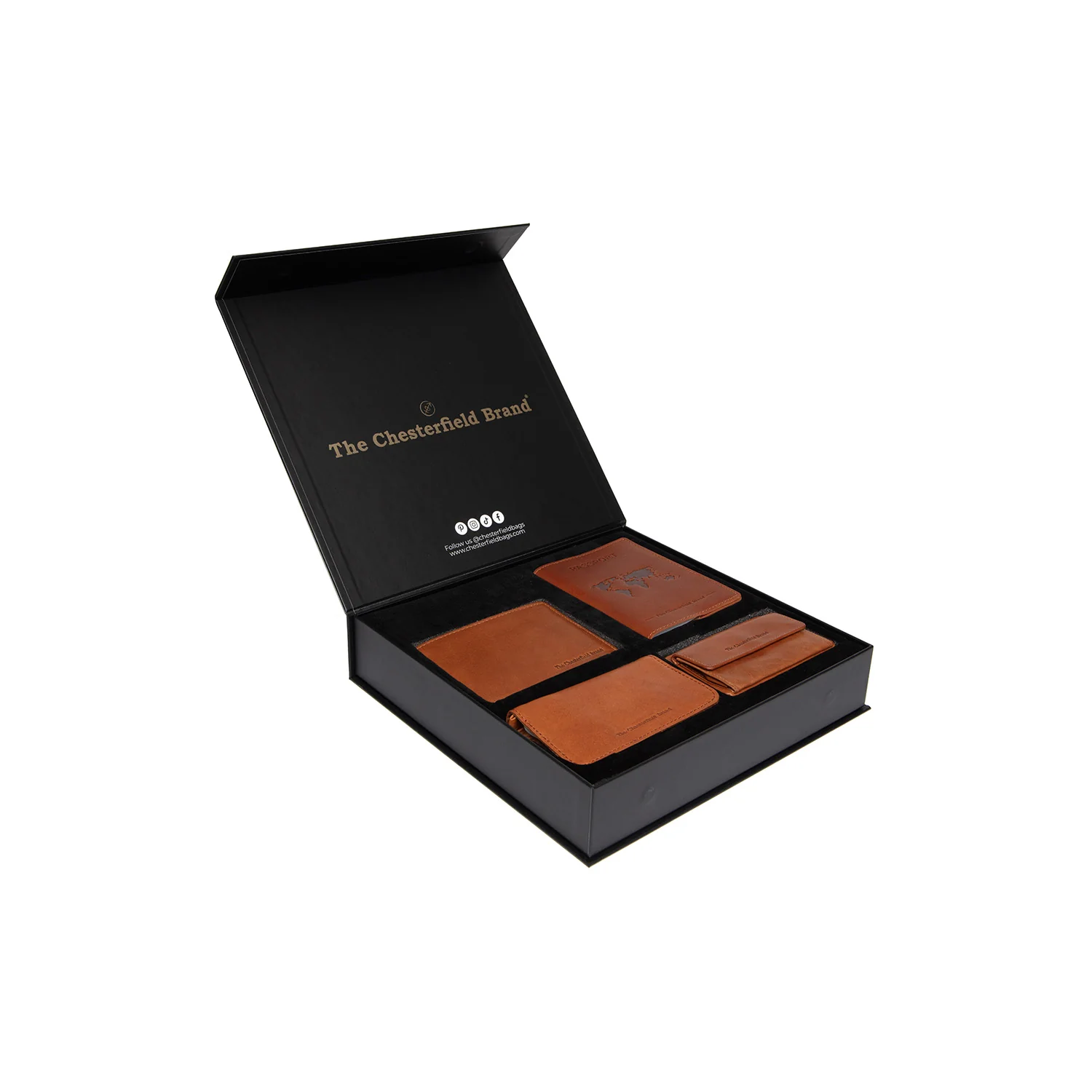 Gift Set Leather Wallet Cognac Timo - Image 4