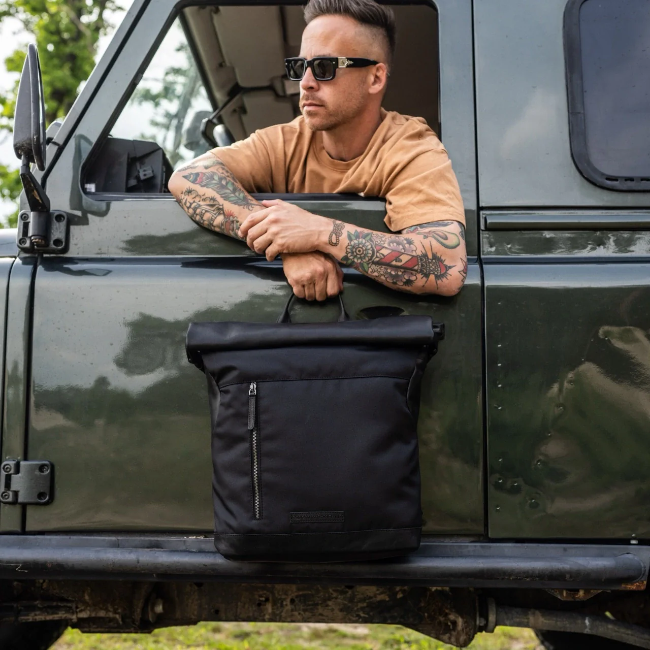 Leather Backpack Black Bornholm - Image 3