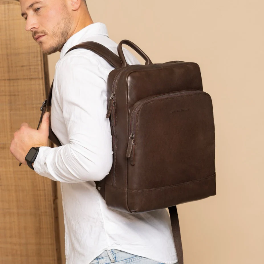 Leather Backpack Brown Nicola - Image 2