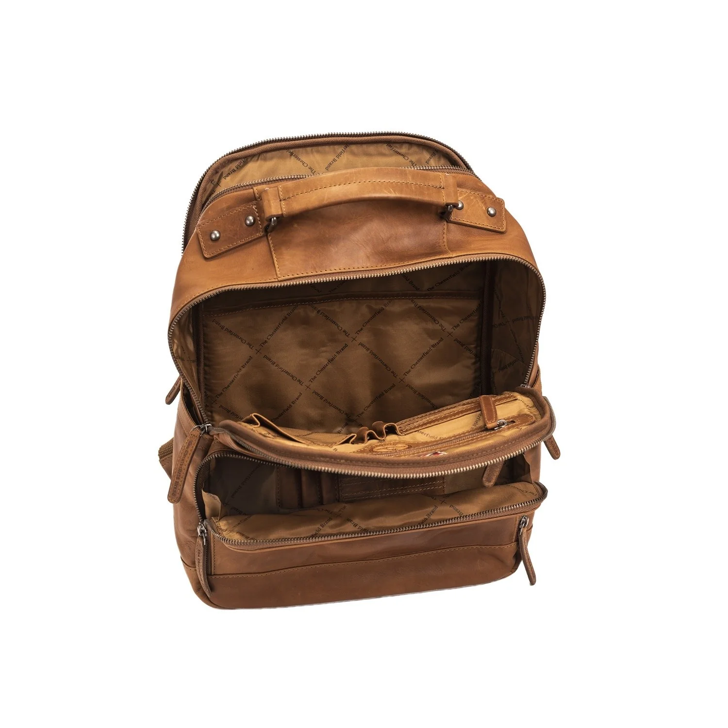 Leather Backpack Cognac Austin - Image 4