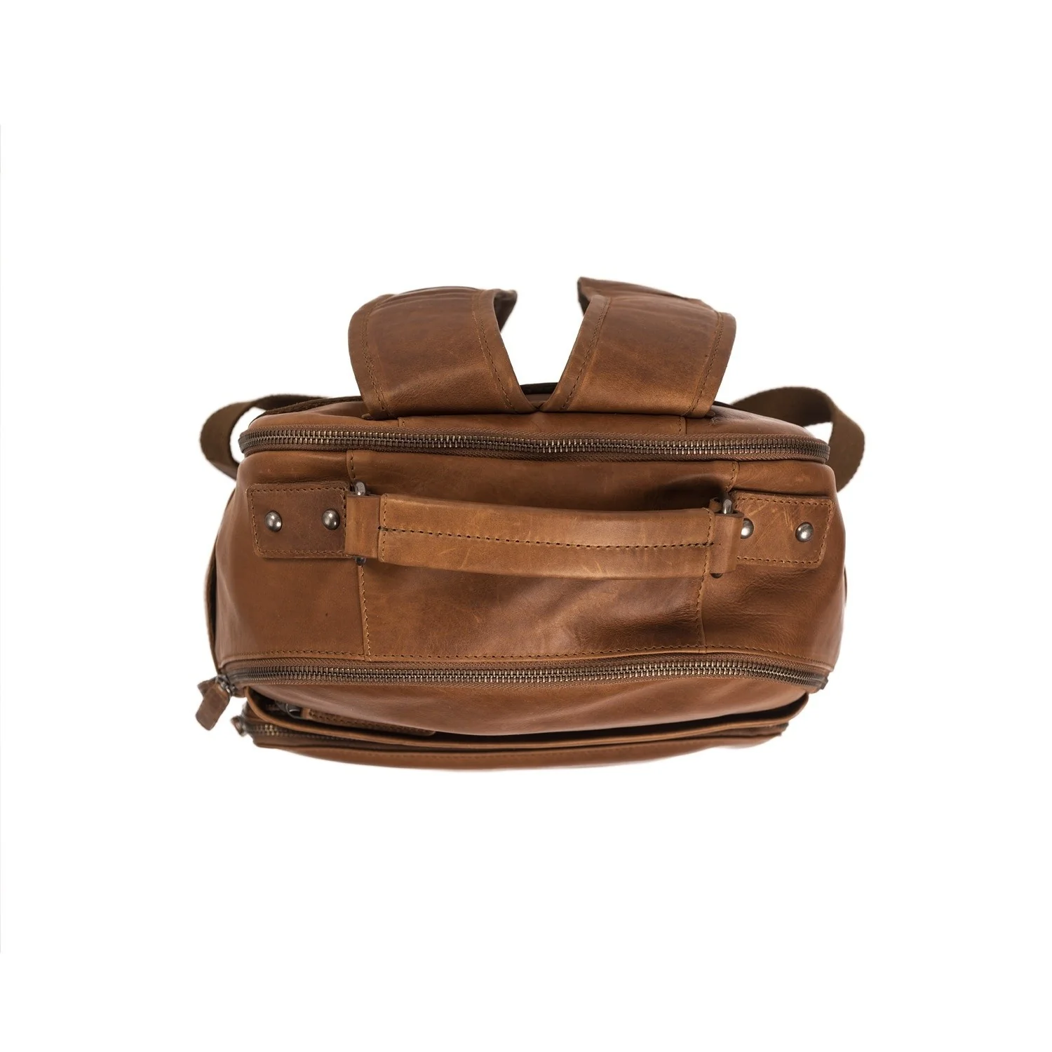 Leather Backpack Cognac Austin - Image 6