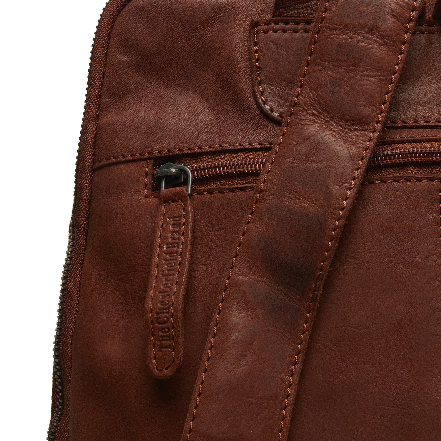 Leather Backpack Cognac Bern - Image 3