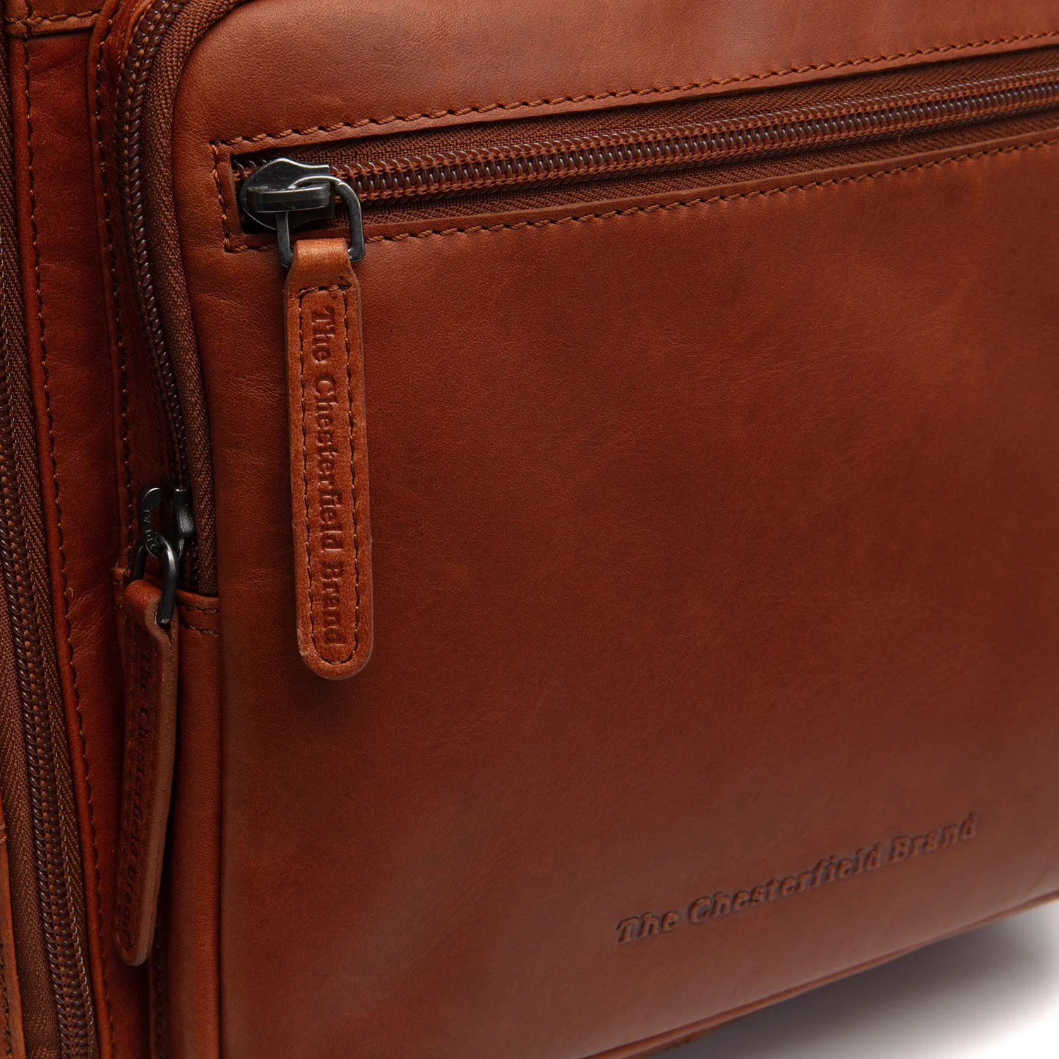 Leather Backpack Cognac Calden - Image 7