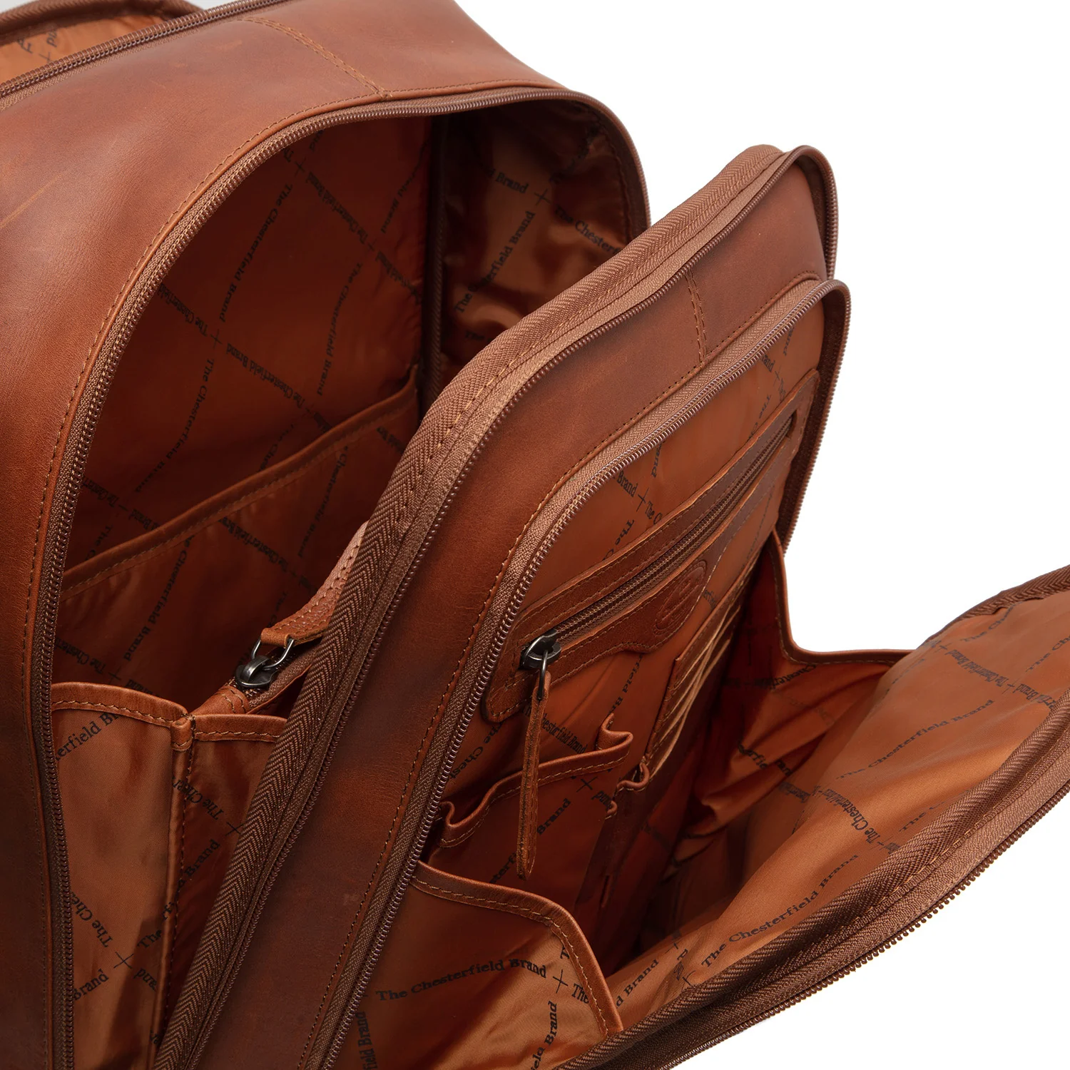 Leather Backpack Cognac Detroit - Image 4
