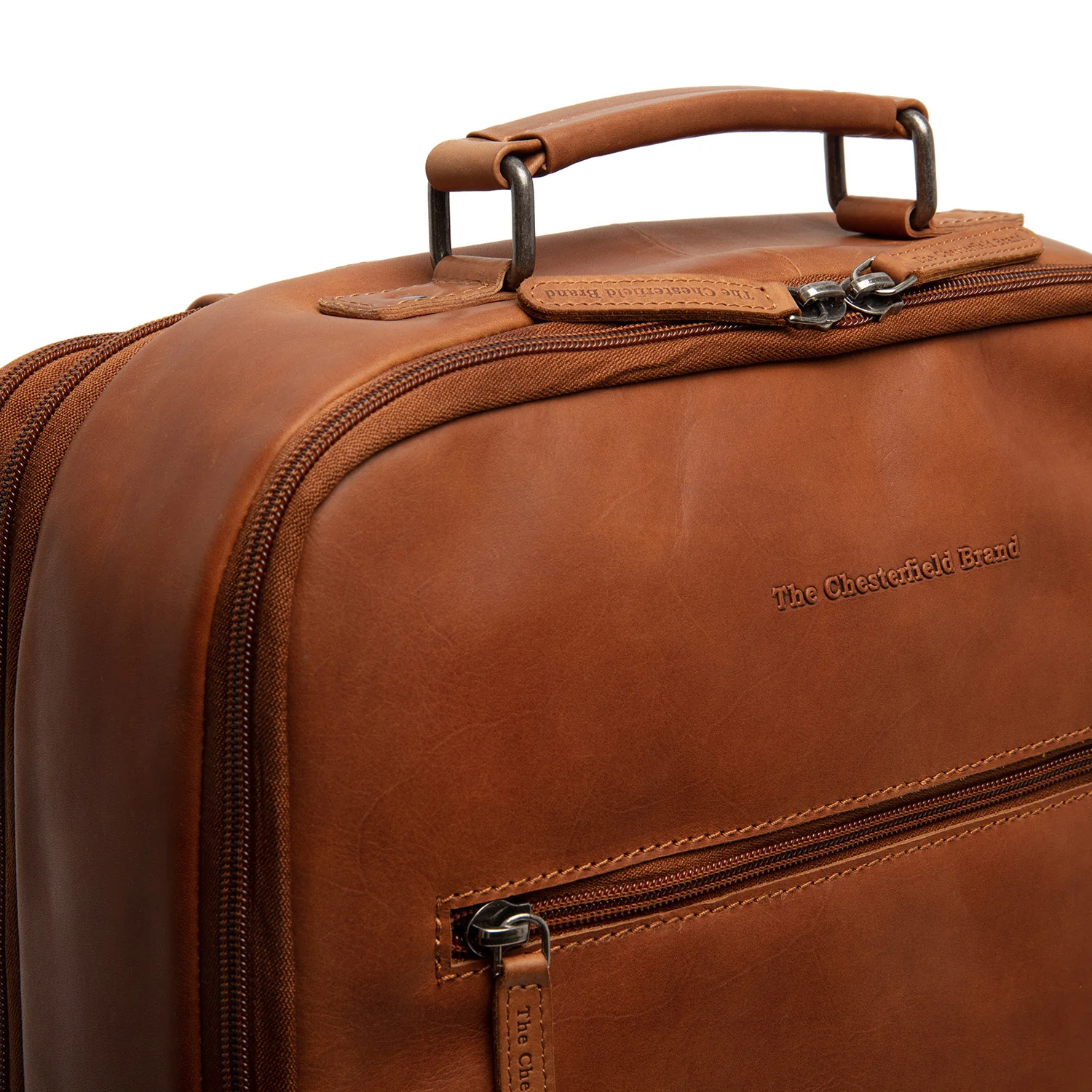 Leather Travel Backpack Cognac Jamaica - Image 4