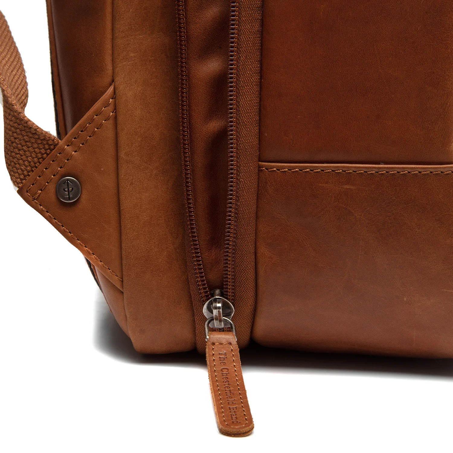 Leather Travel Backpack Cognac Jamaica - Image 5