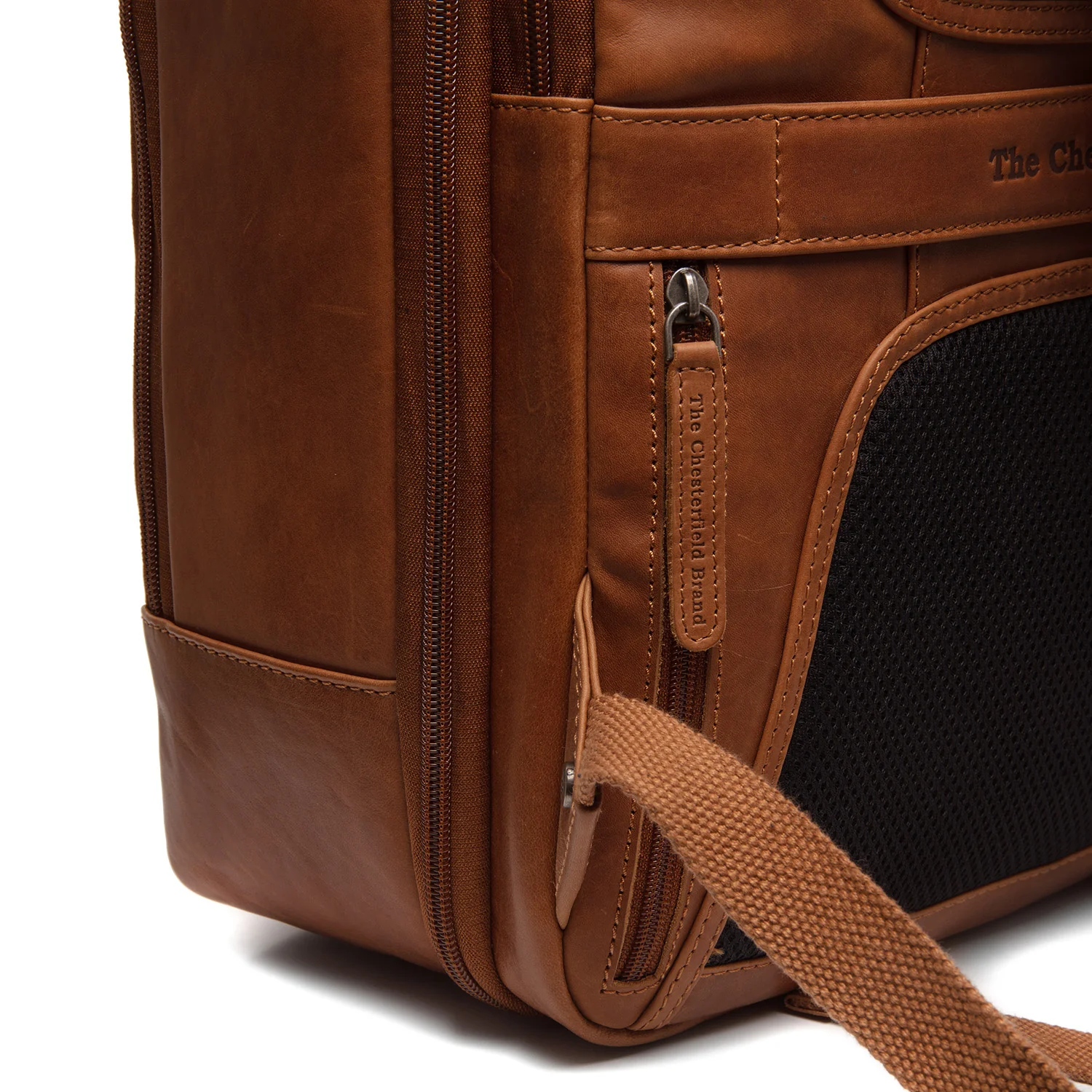Leather Travel Backpack Cognac Jamaica - Image 8