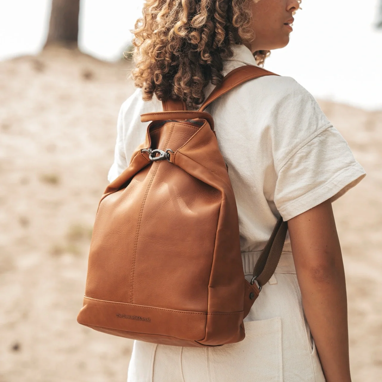 Leather Backpack Cognac Manchester - Image 2