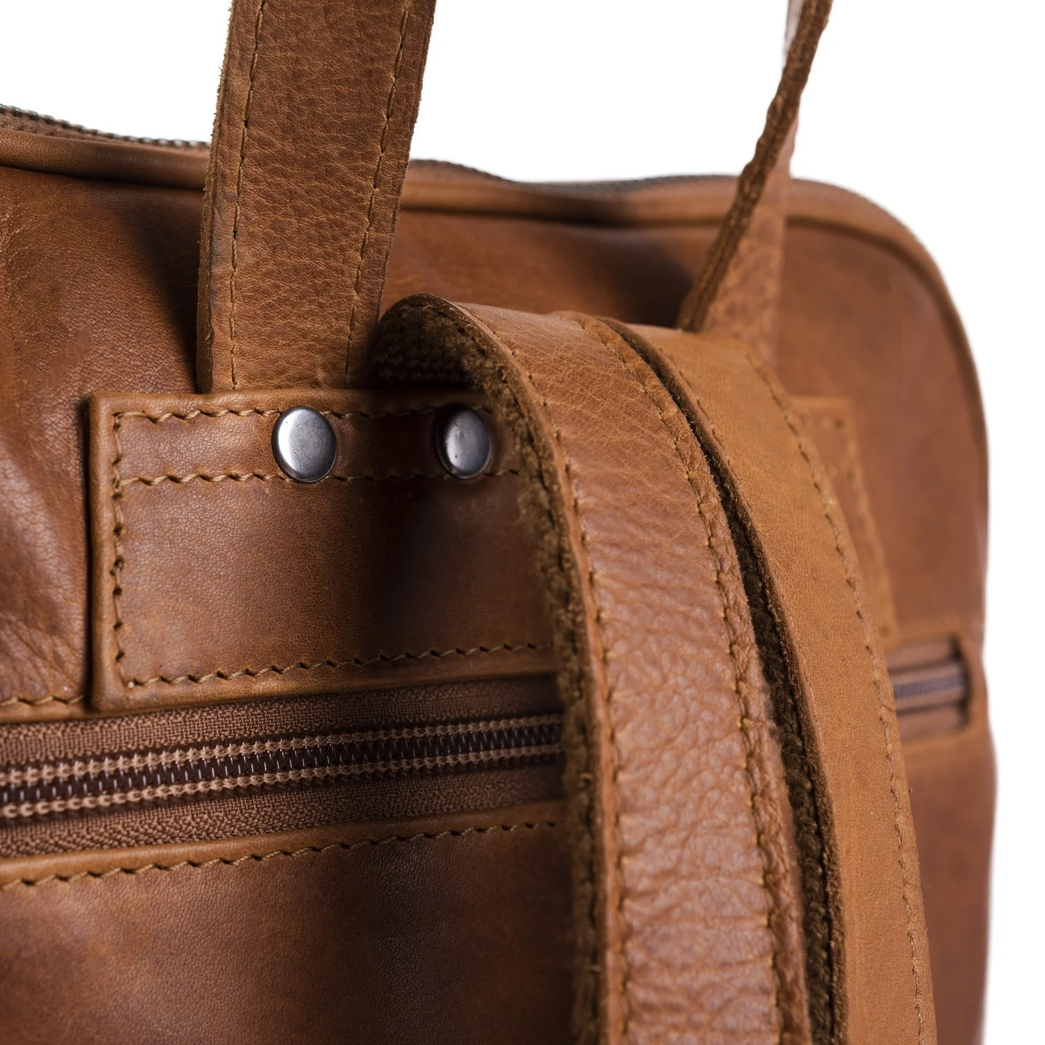 Leather Backpack Cognac Naomi - Image 5