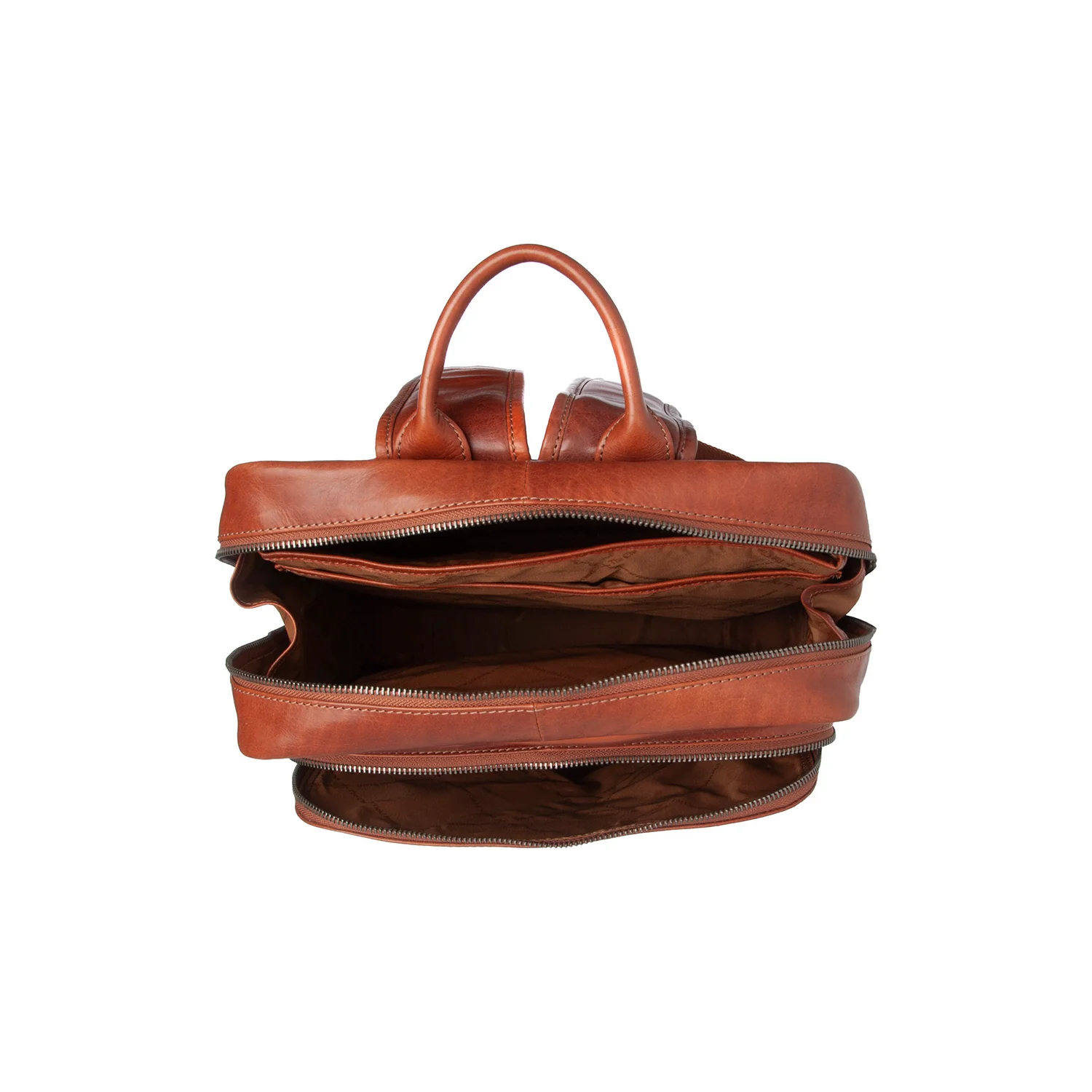 Leather Backpack Cognac Nicola - Image 5