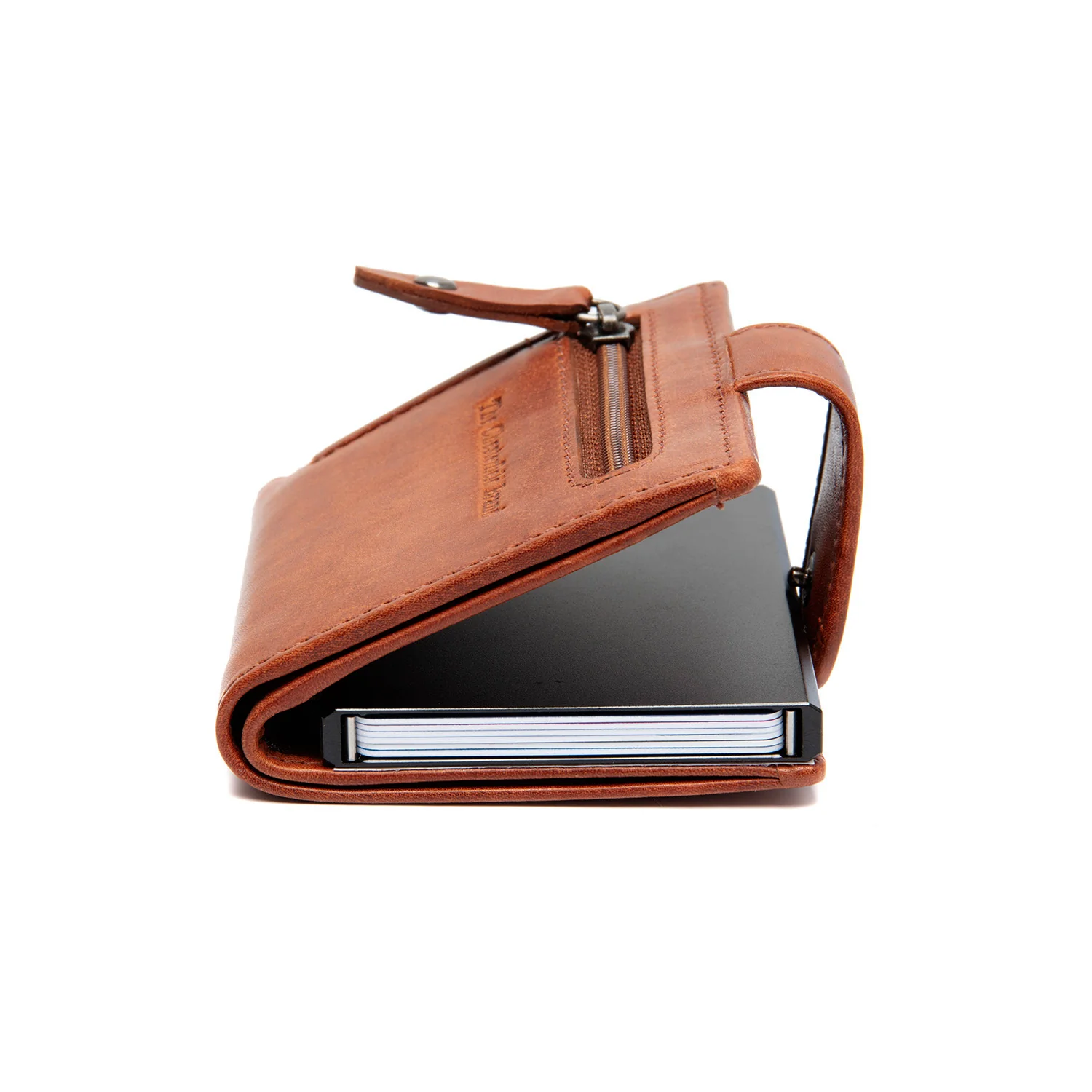Leather Card Holder Cognac Barrea - Image 4