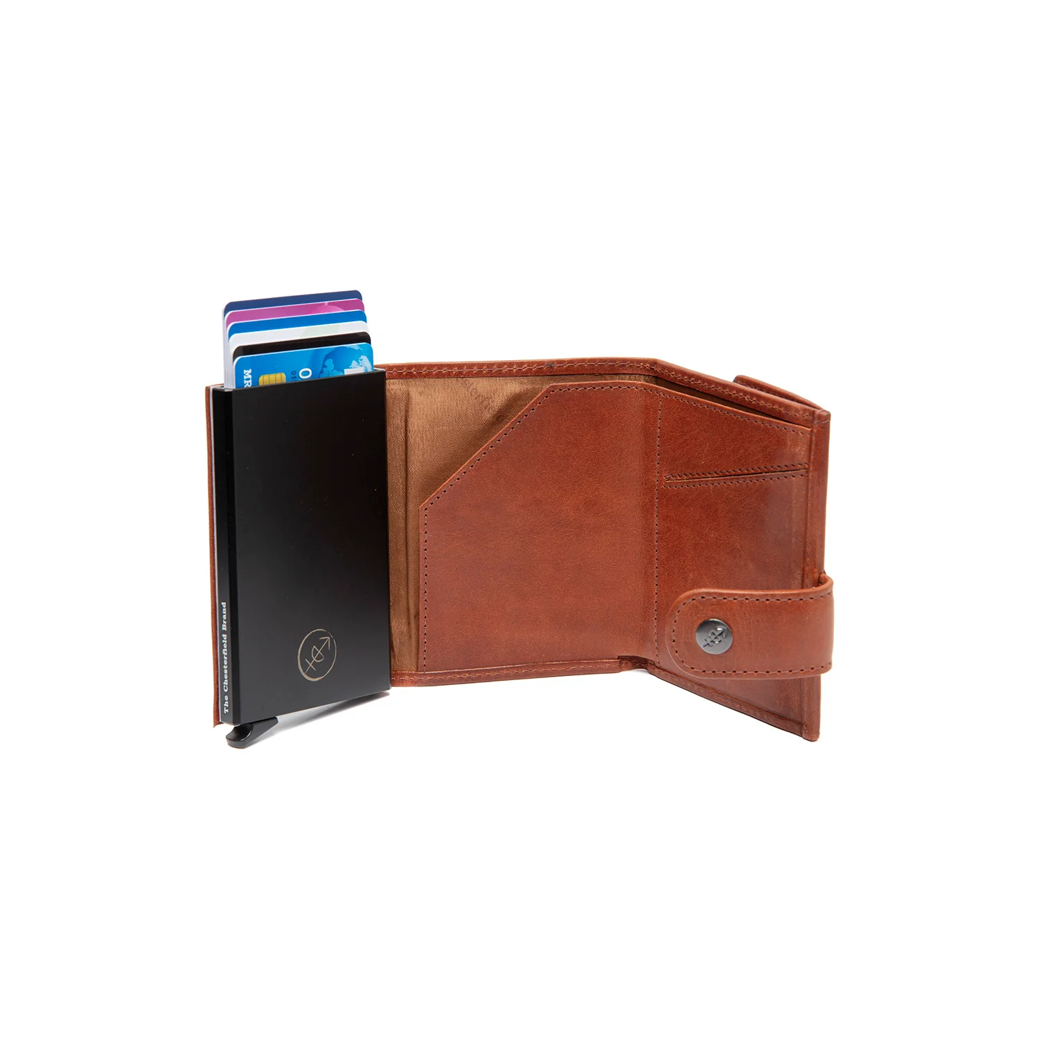 Leather Card Holder Cognac Varrano - Image 4
