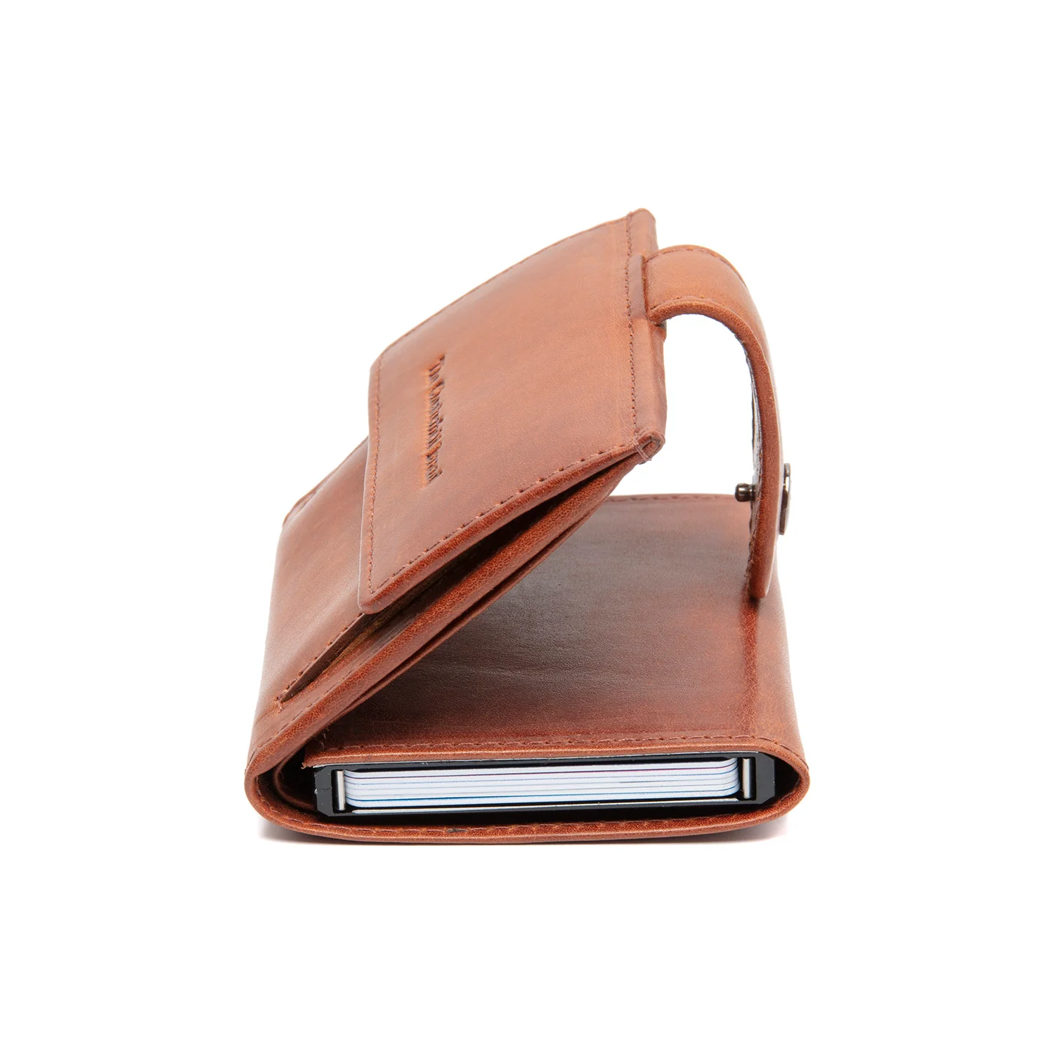 Leather Card Holder Cognac Varrano - Image 5