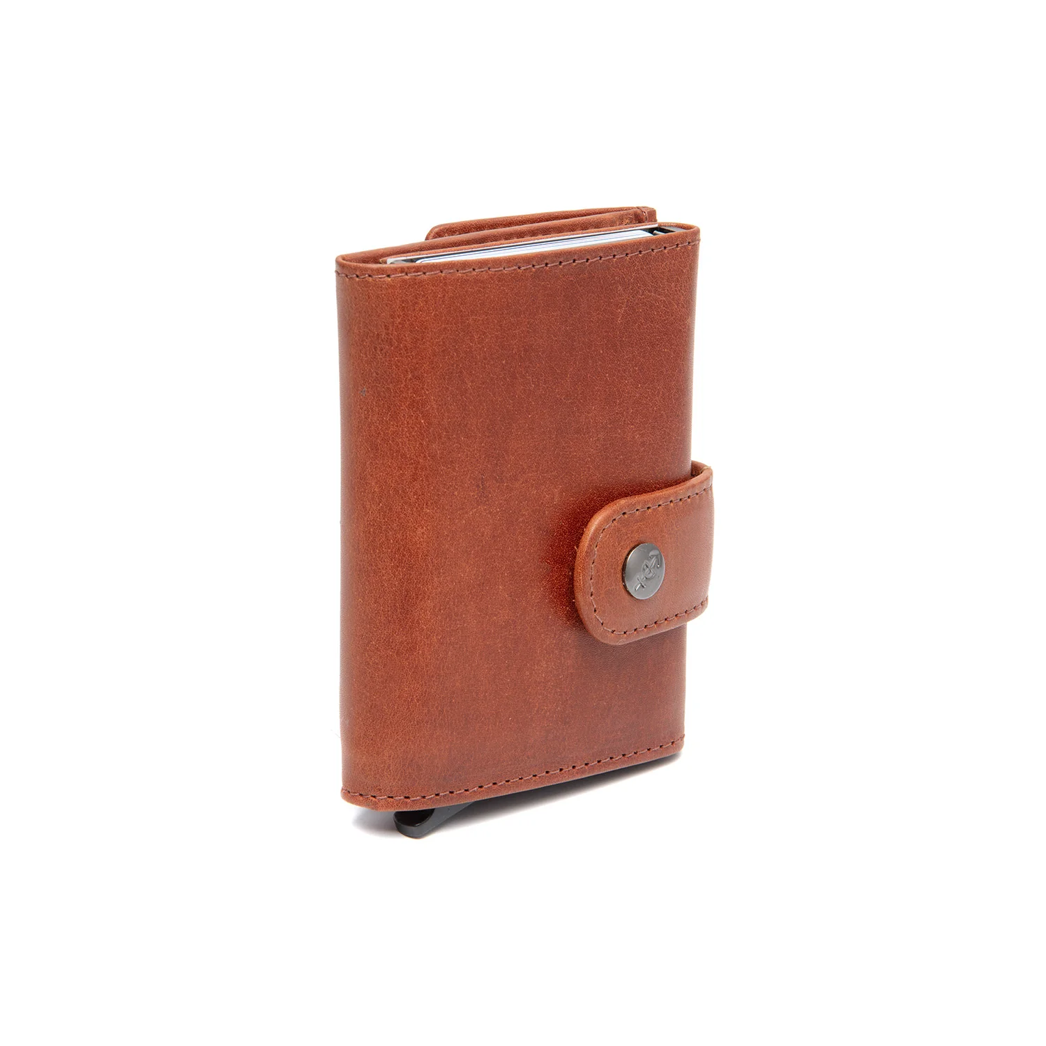 Leather Card Holder Cognac Varrano - Image 8