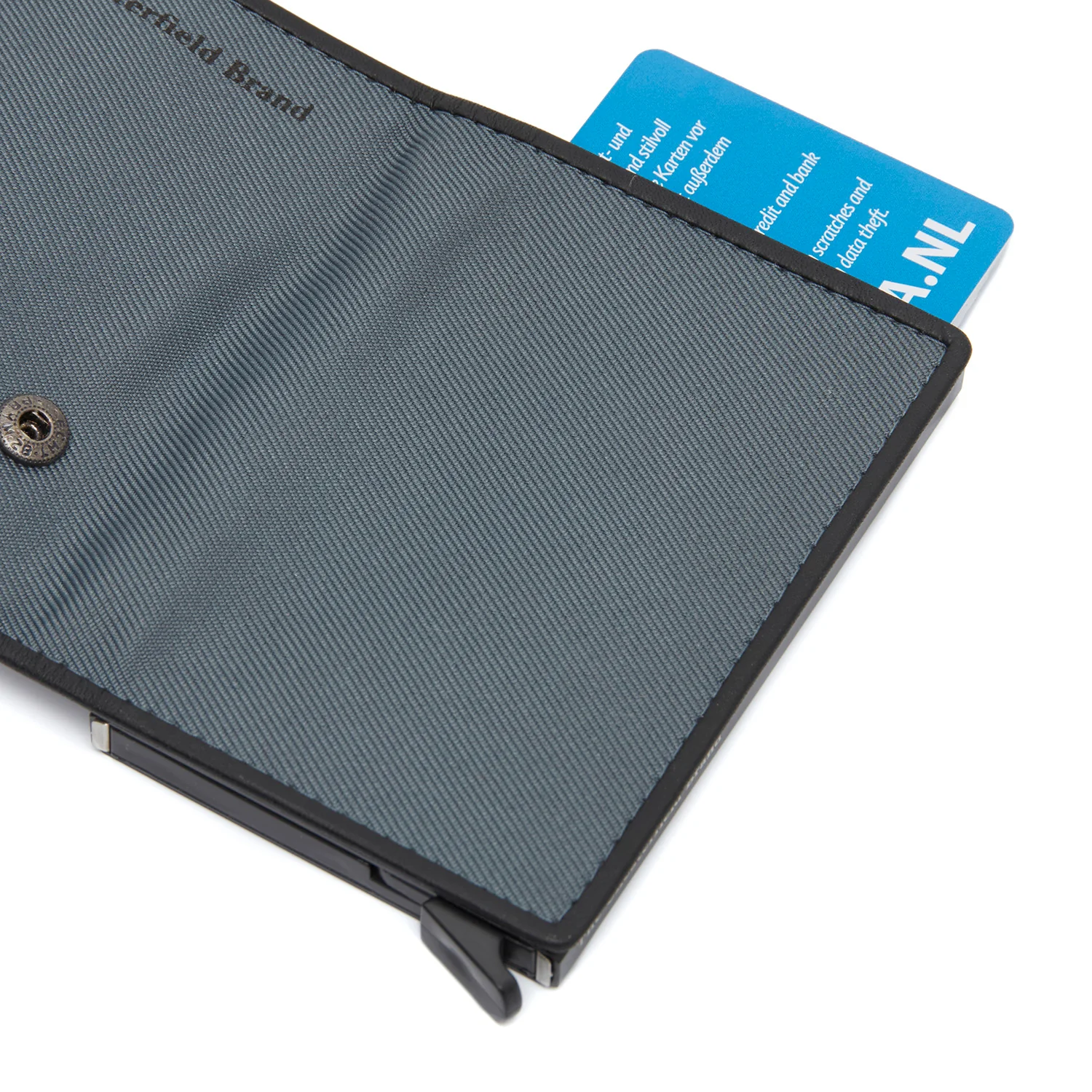 Leather Card Holder Light Grey Delsbo - Image 4