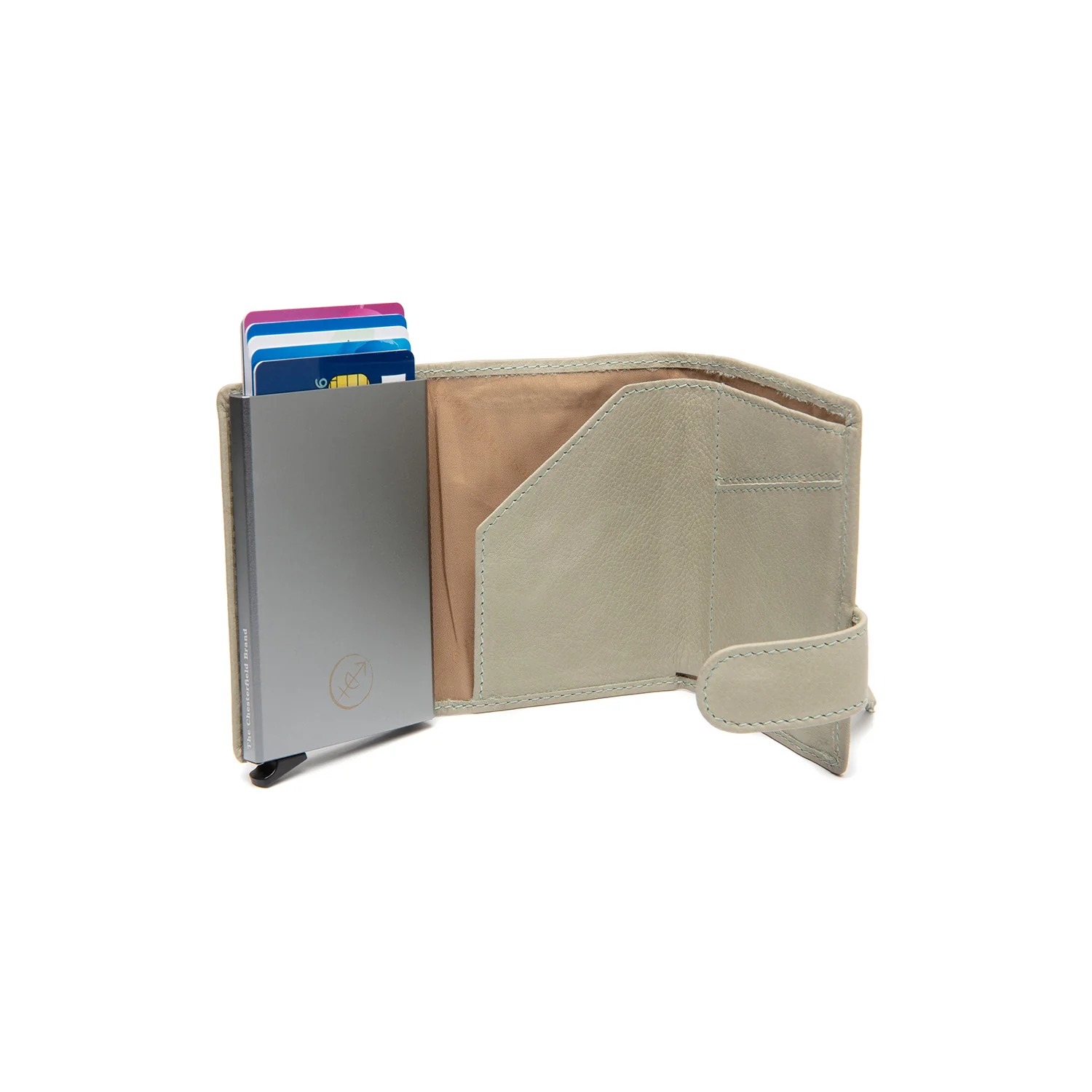 Leather Card Holder Ocean Green Nivala - Image 3