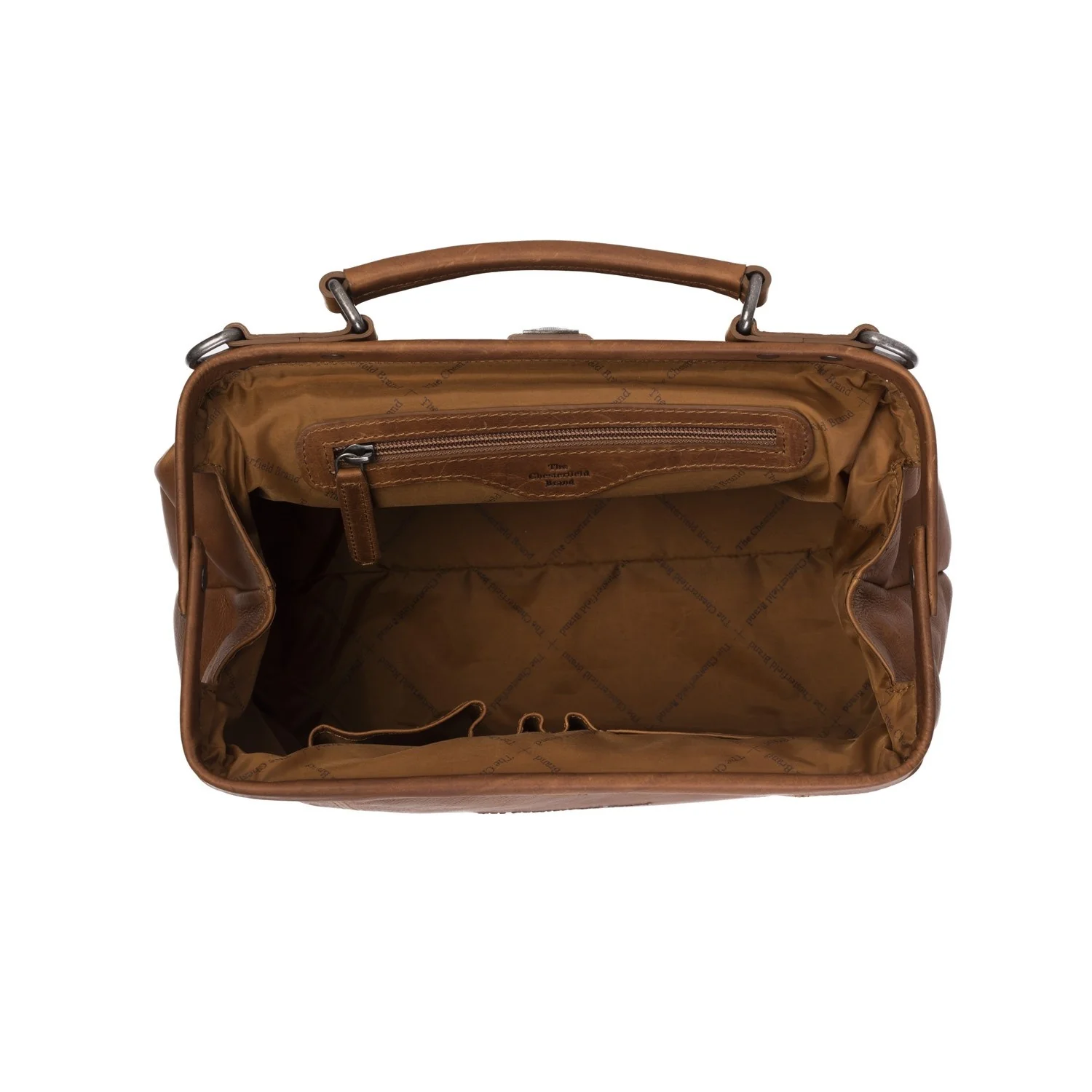 Leather Shoulder Bag Cognac Shaun - Image 3