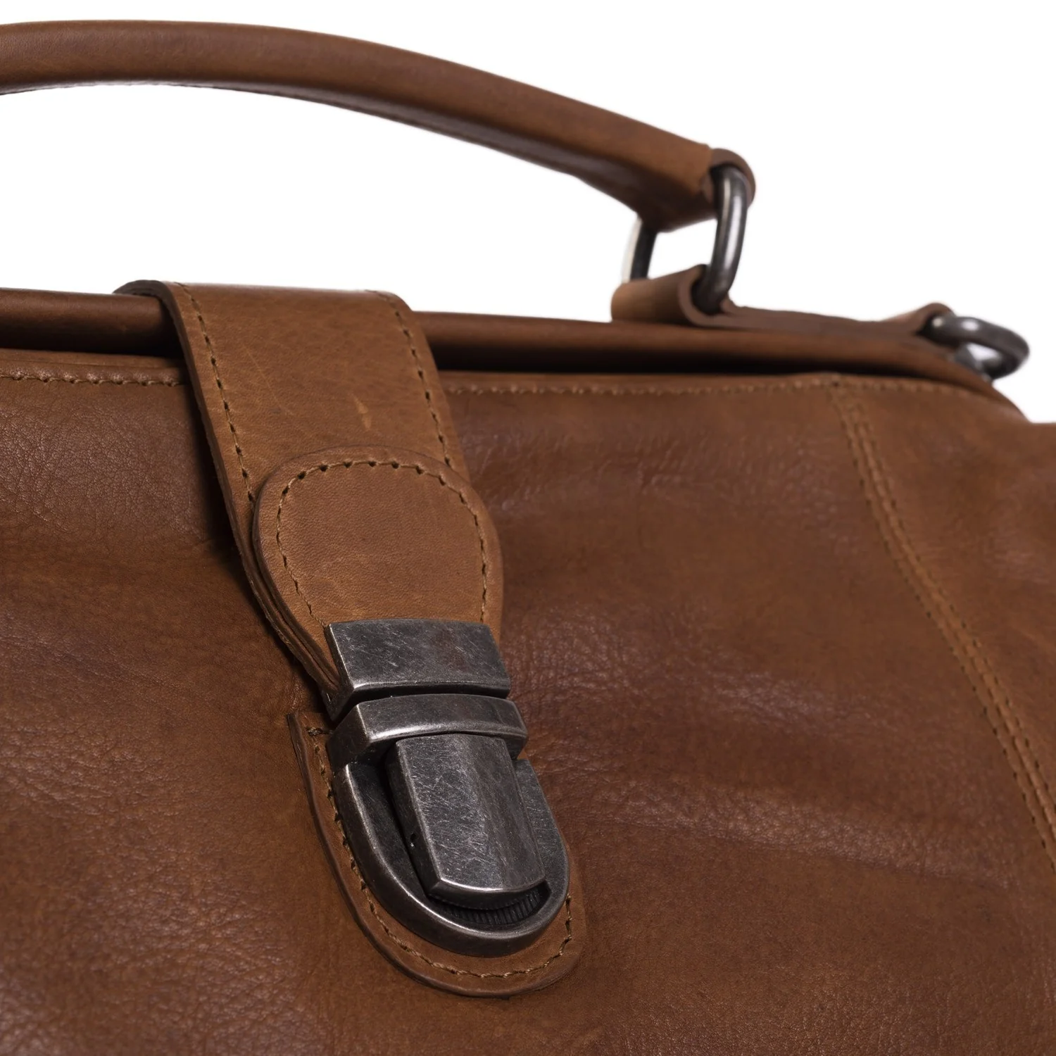 Leather Shoulder Bag Cognac Shaun - Image 4