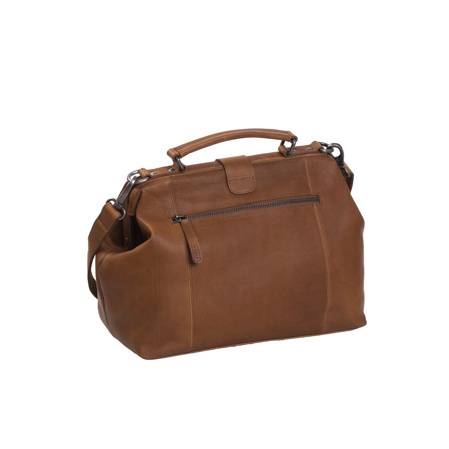 Leather Shoulder Bag Cognac Shaun - Image 5