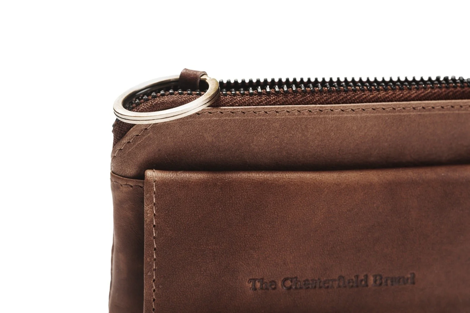 Leather Key Pouch Brown Oliver - Image 3