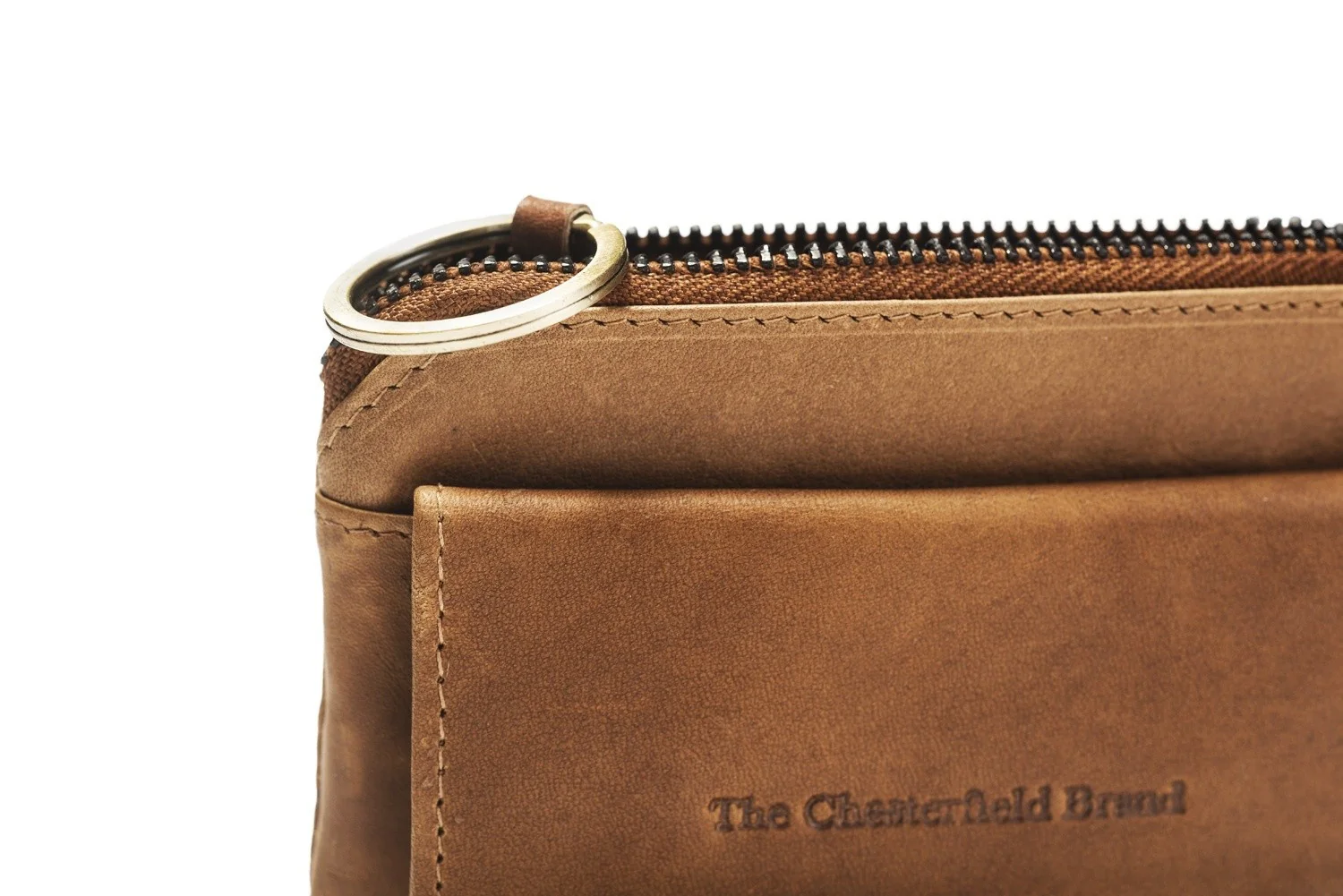 Leather Key Pouch Cognac Oliver - Image 4