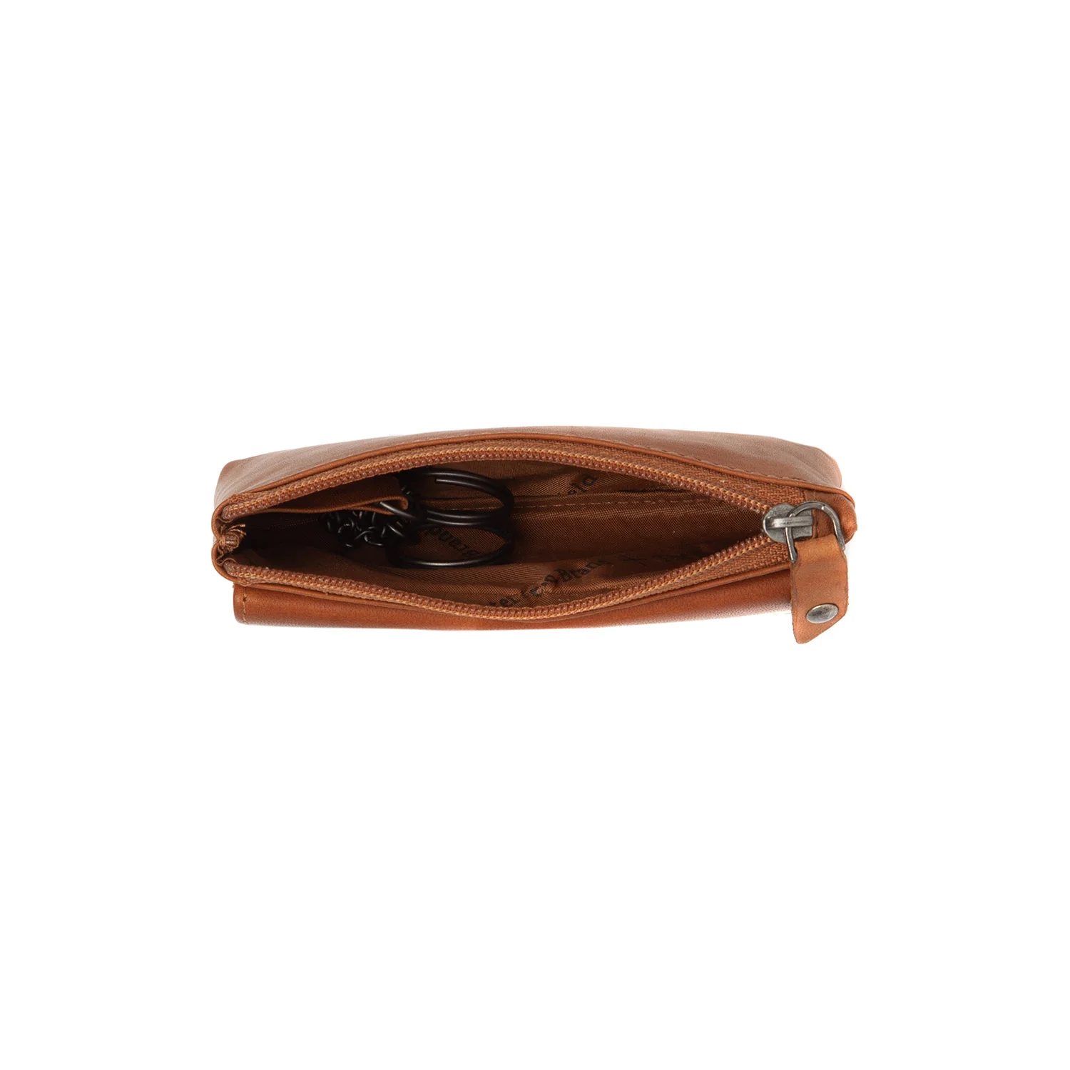 Leather Key Pouch Cognac Violette - Image 4