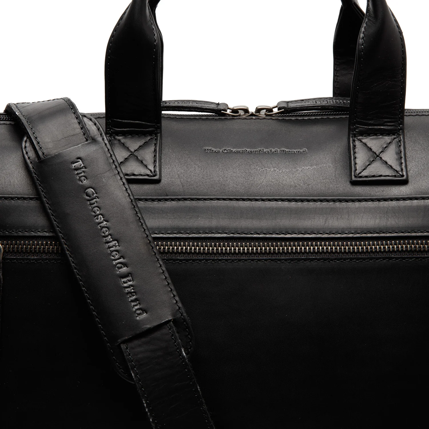 Leather Laptop Bag Black Levanto - Image 4