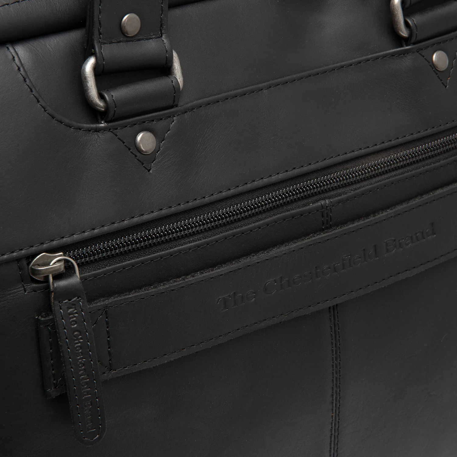 Leather Laptop Bag Black Montara - Image 3