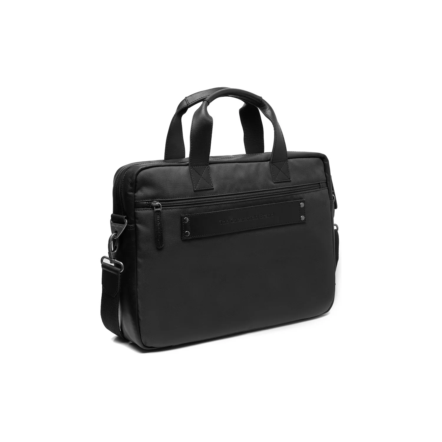 Leather Laptop Bag Black Narvik - Image 6