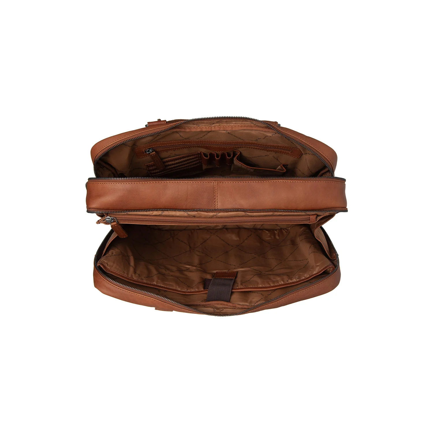 Leather Laptop Bag Cognac Boston - Image 5