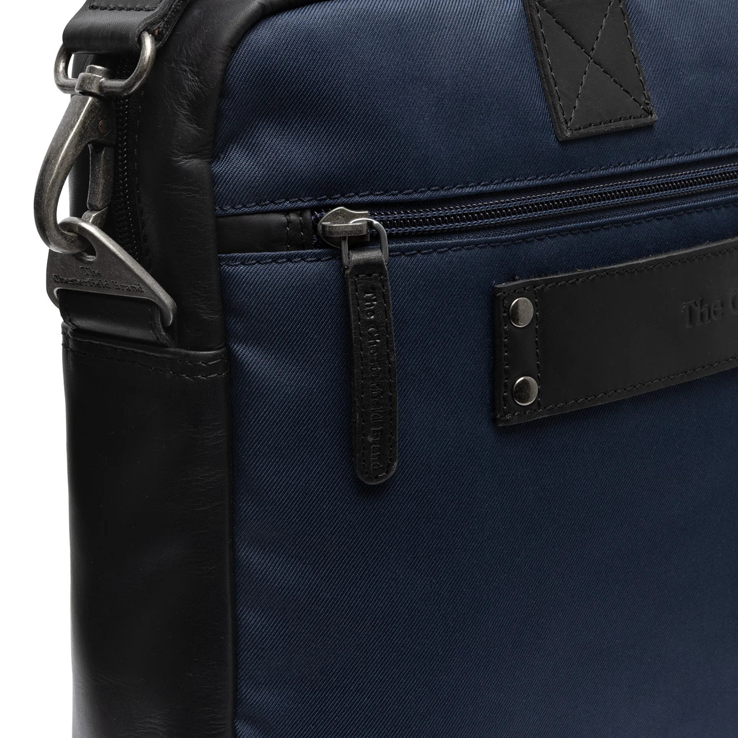 Leather Laptop Bag Navy Narvik - Image 3