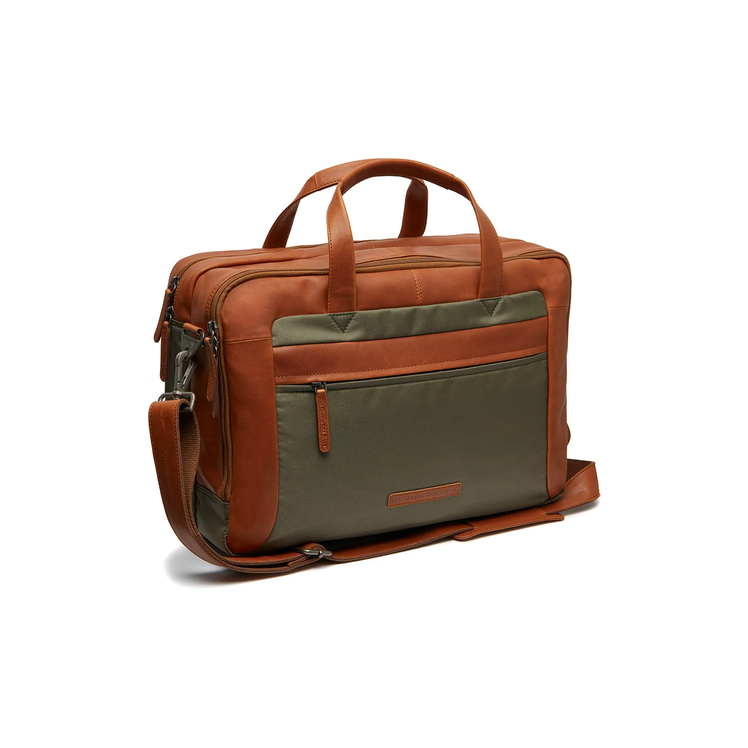 Leather Laptop Bag Steel Green Nivano