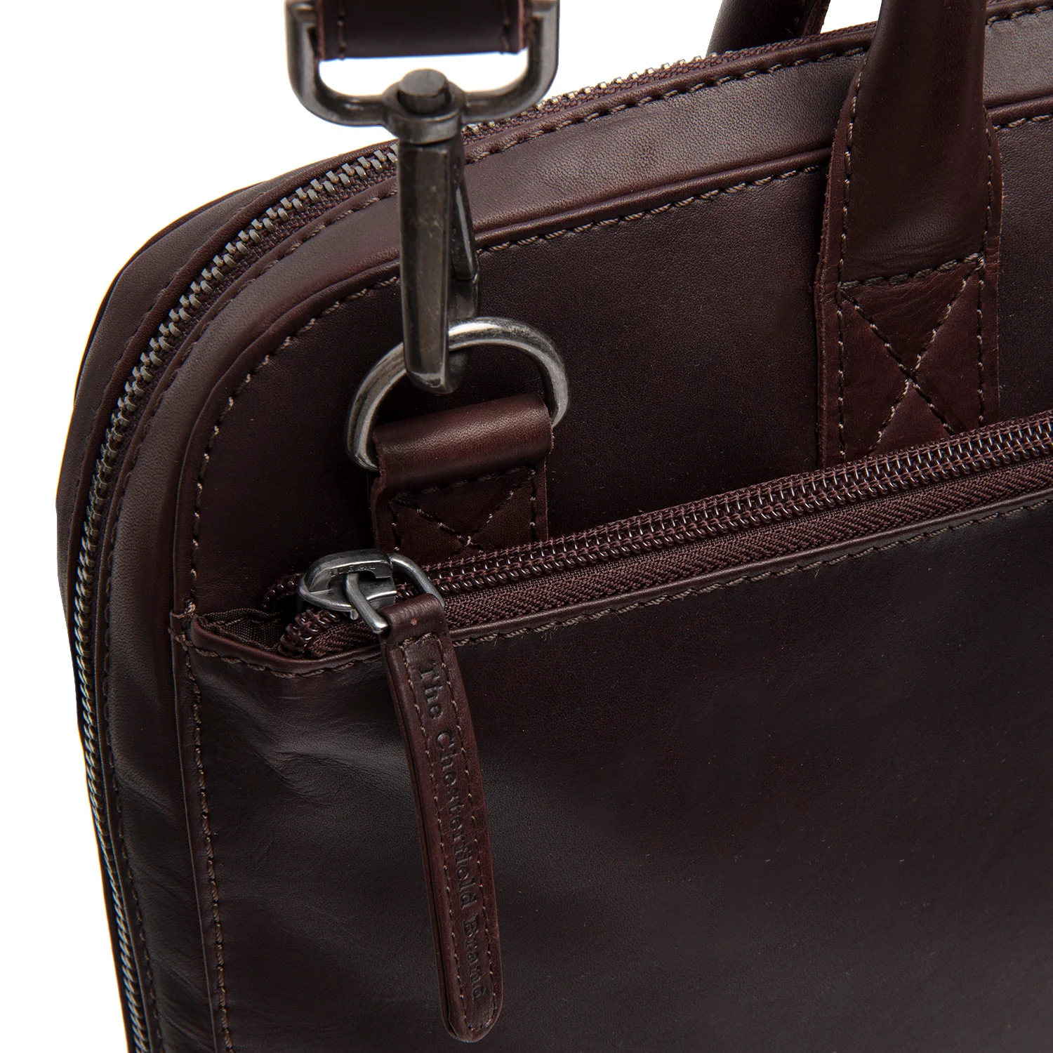 Leather Laptop Bag Brown Tilbury - Image 2