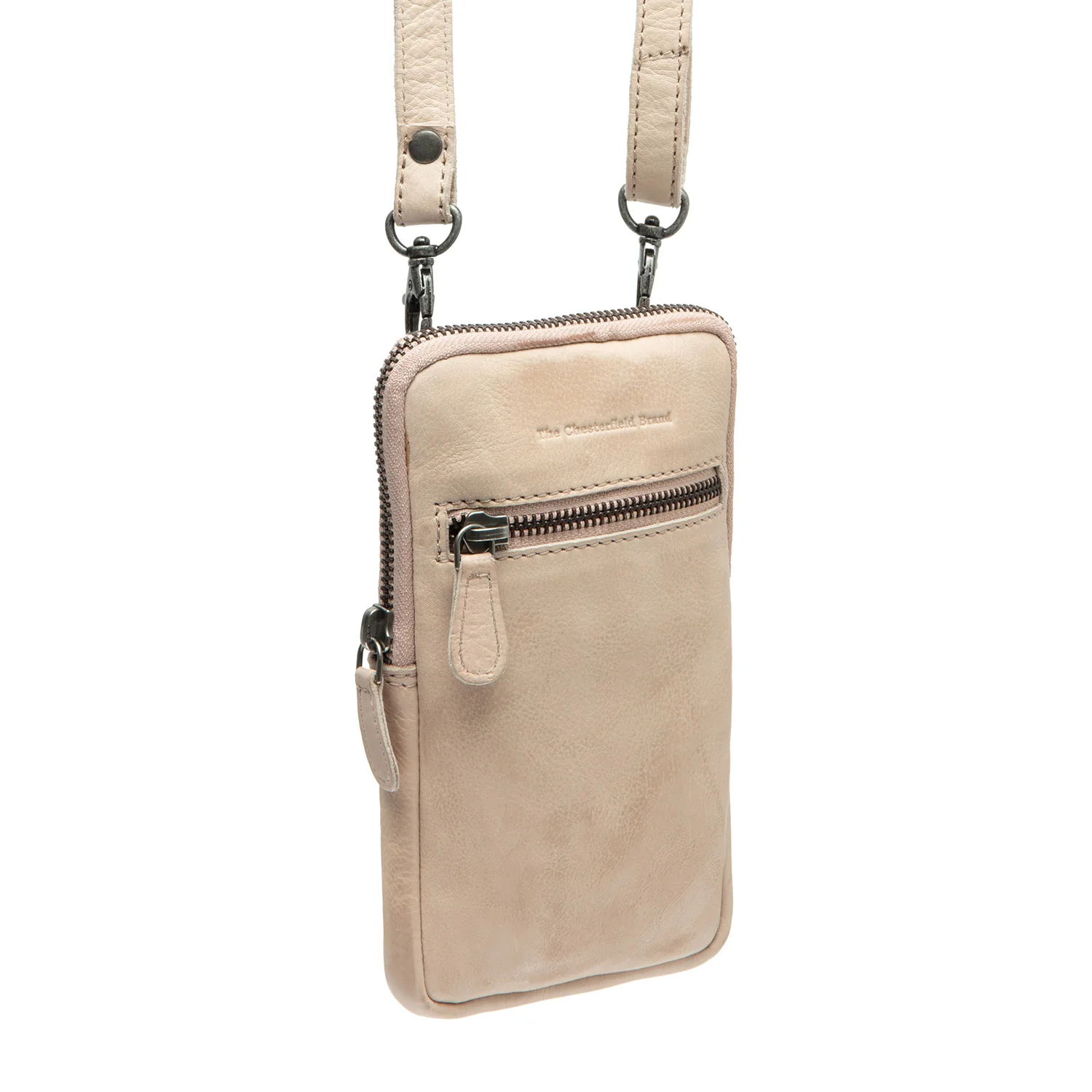 Leather Phone Pouch Beige Salta
