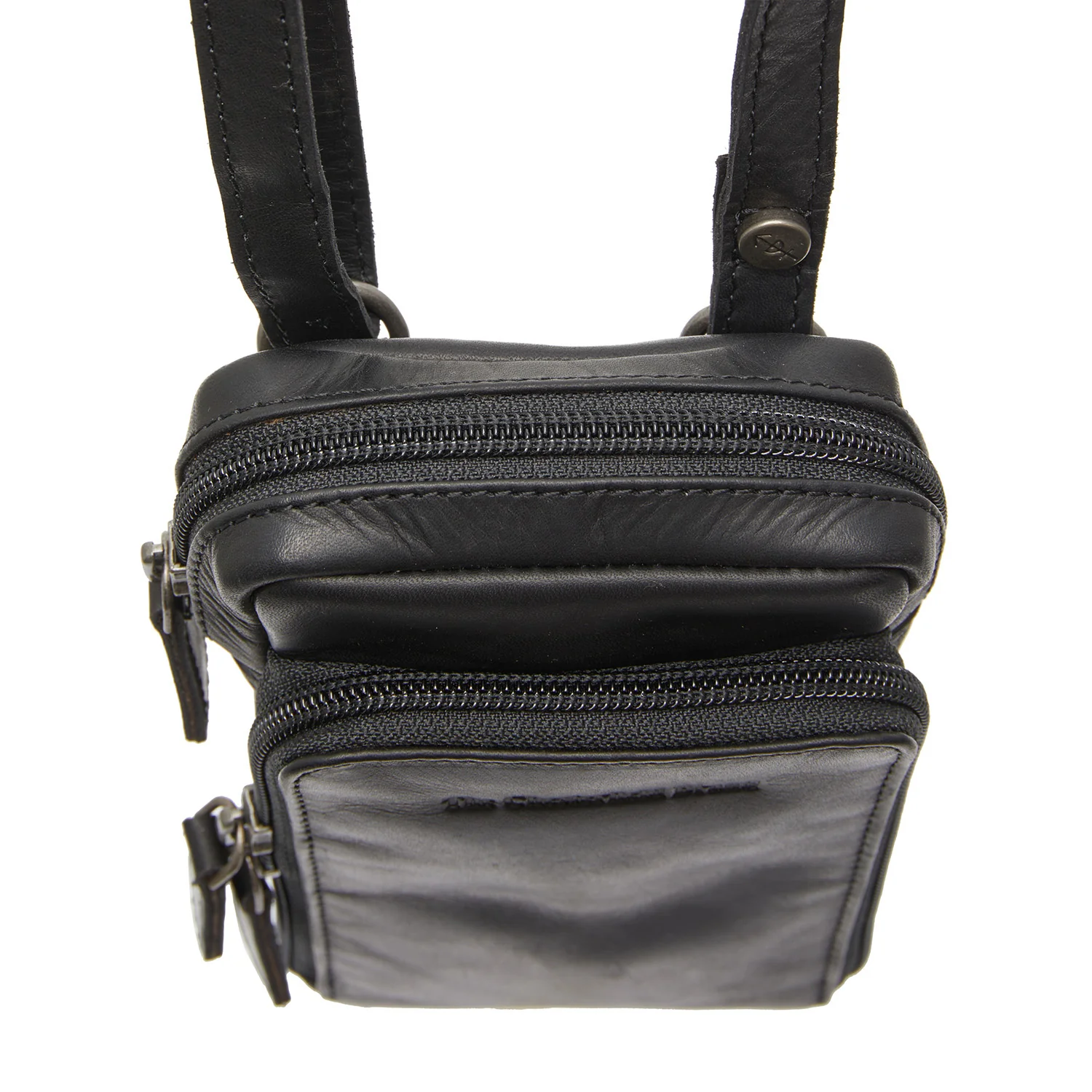 Leather Phone Pouch Black Valdes - Image 5