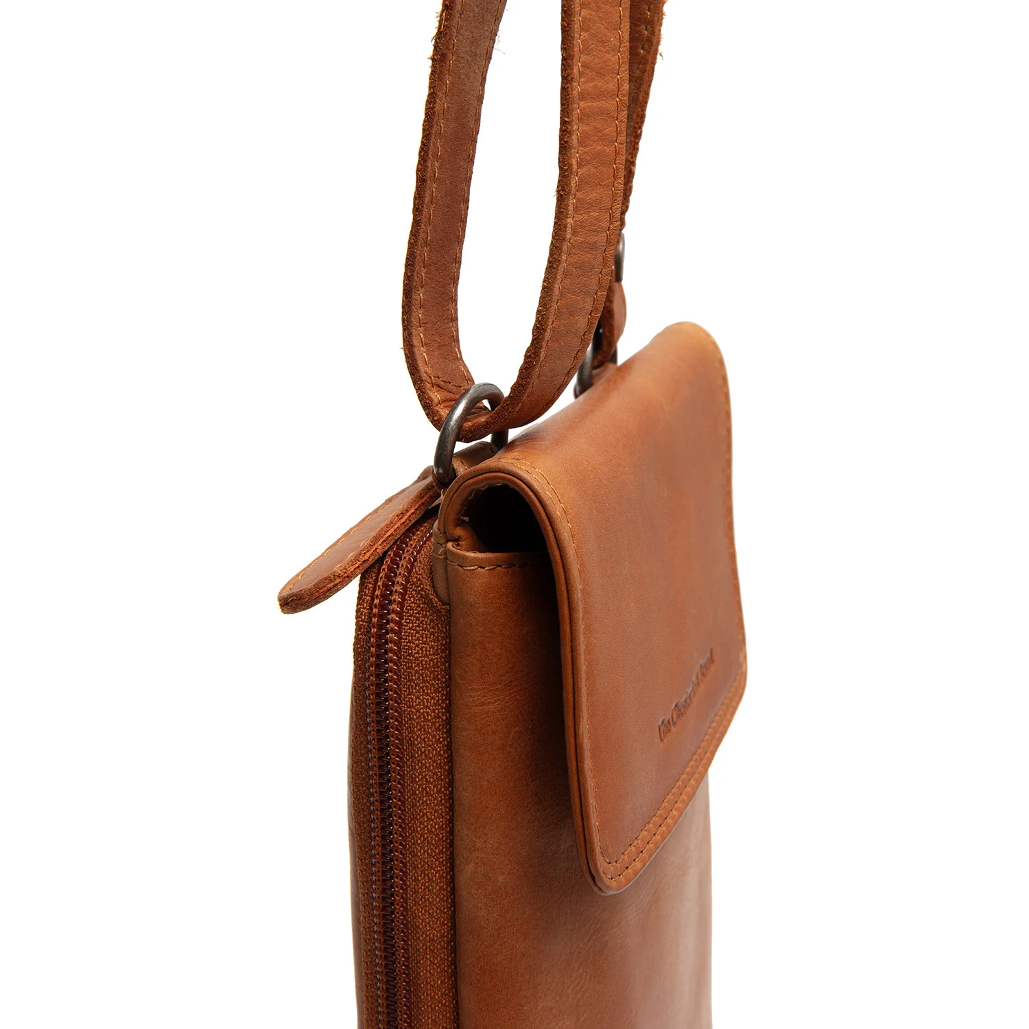 Leather Phone Pouch Cognac Langley - Image 7