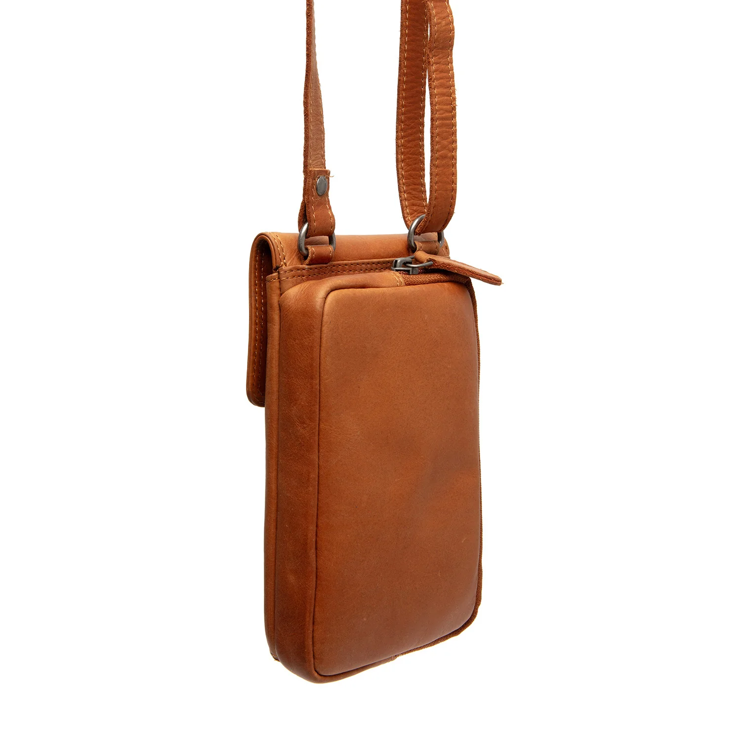 Leather Phone Pouch Cognac Langley - Image 8