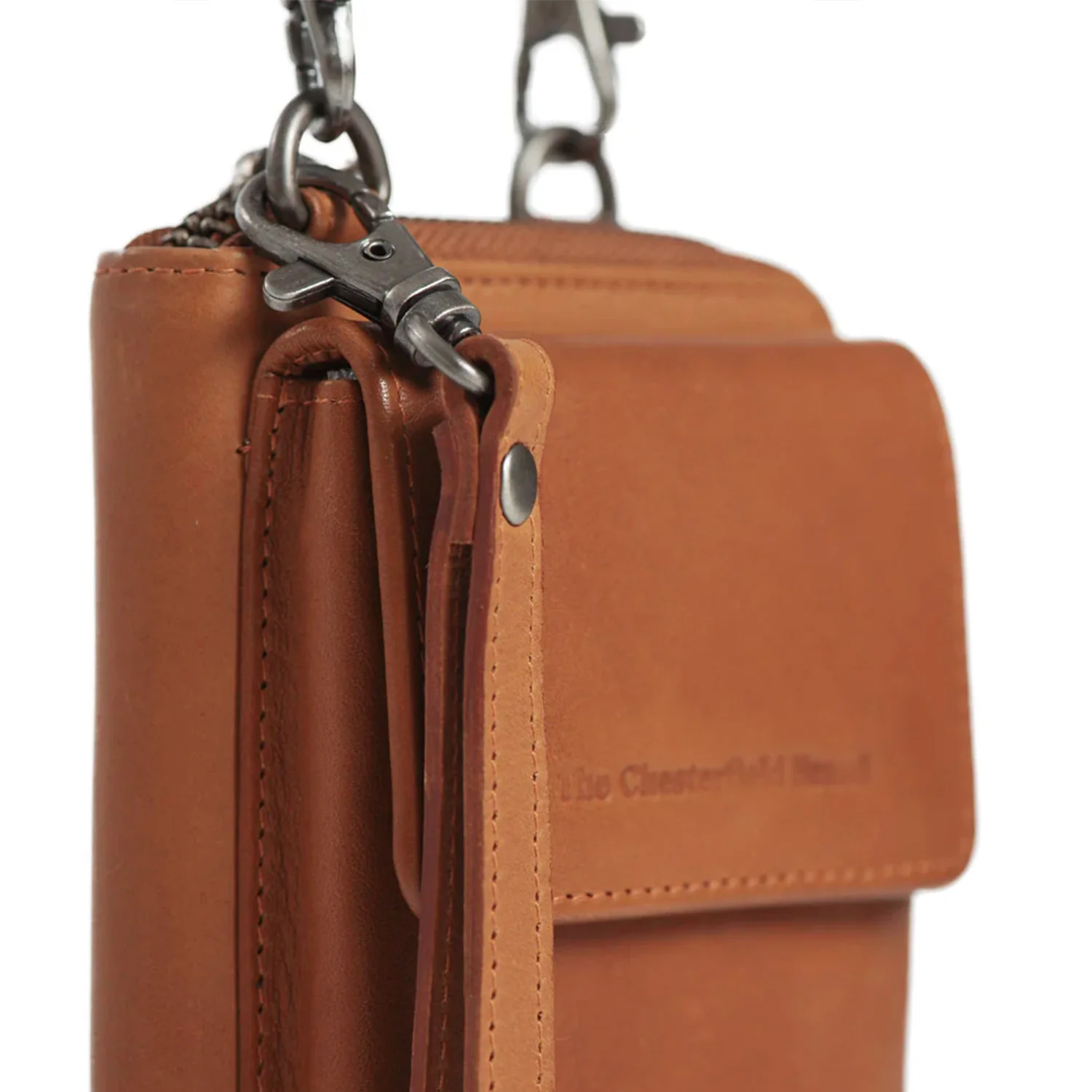 Leather Phone Pouch Cognac Malaga - Image 9