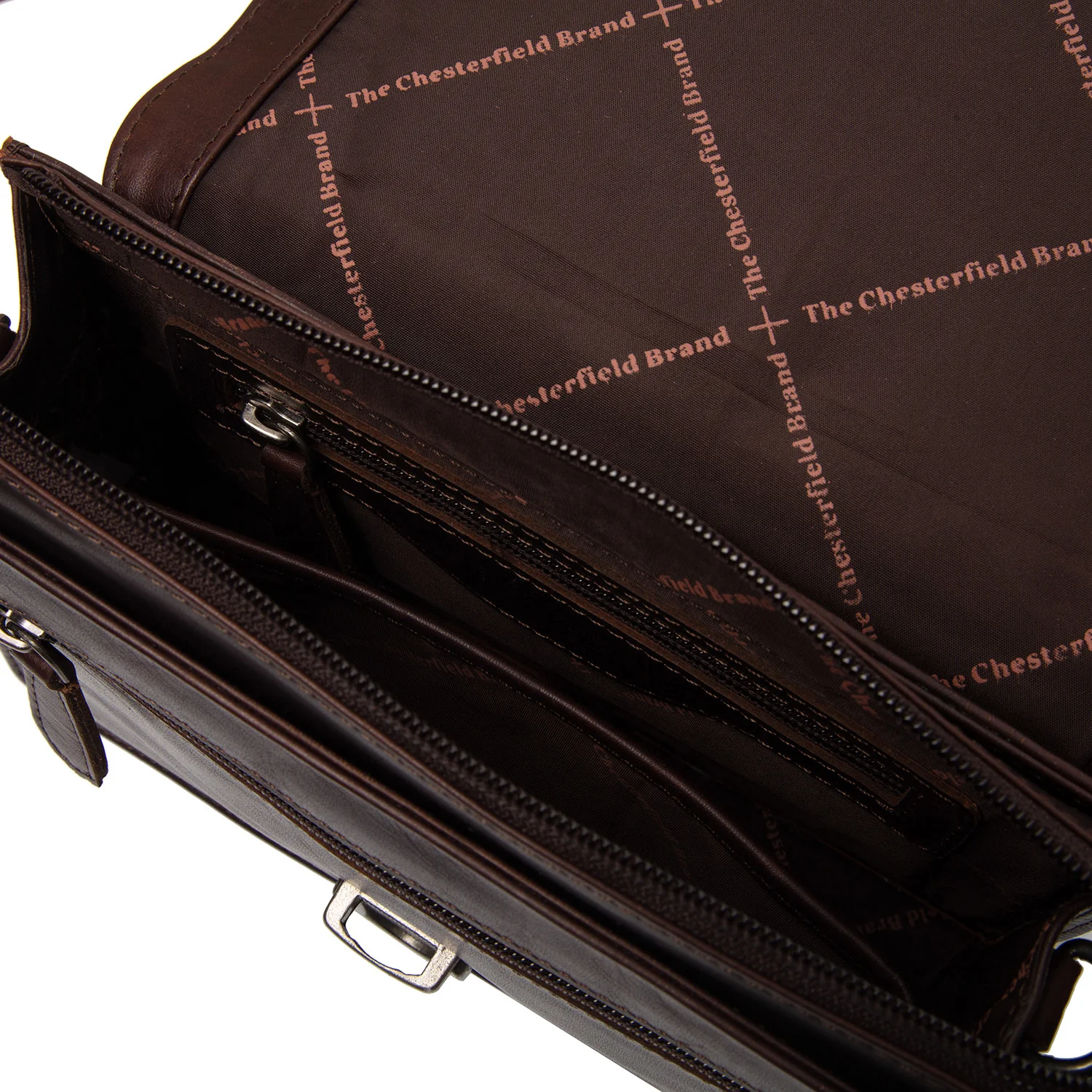 Leather Shoulder Bag Brown Lucca - Image 4