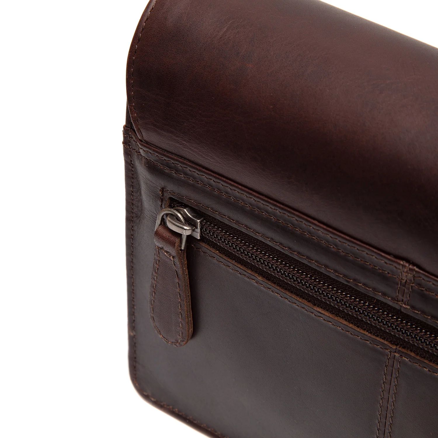 Leather Shoulder Bag Brown Lucca - Image 5