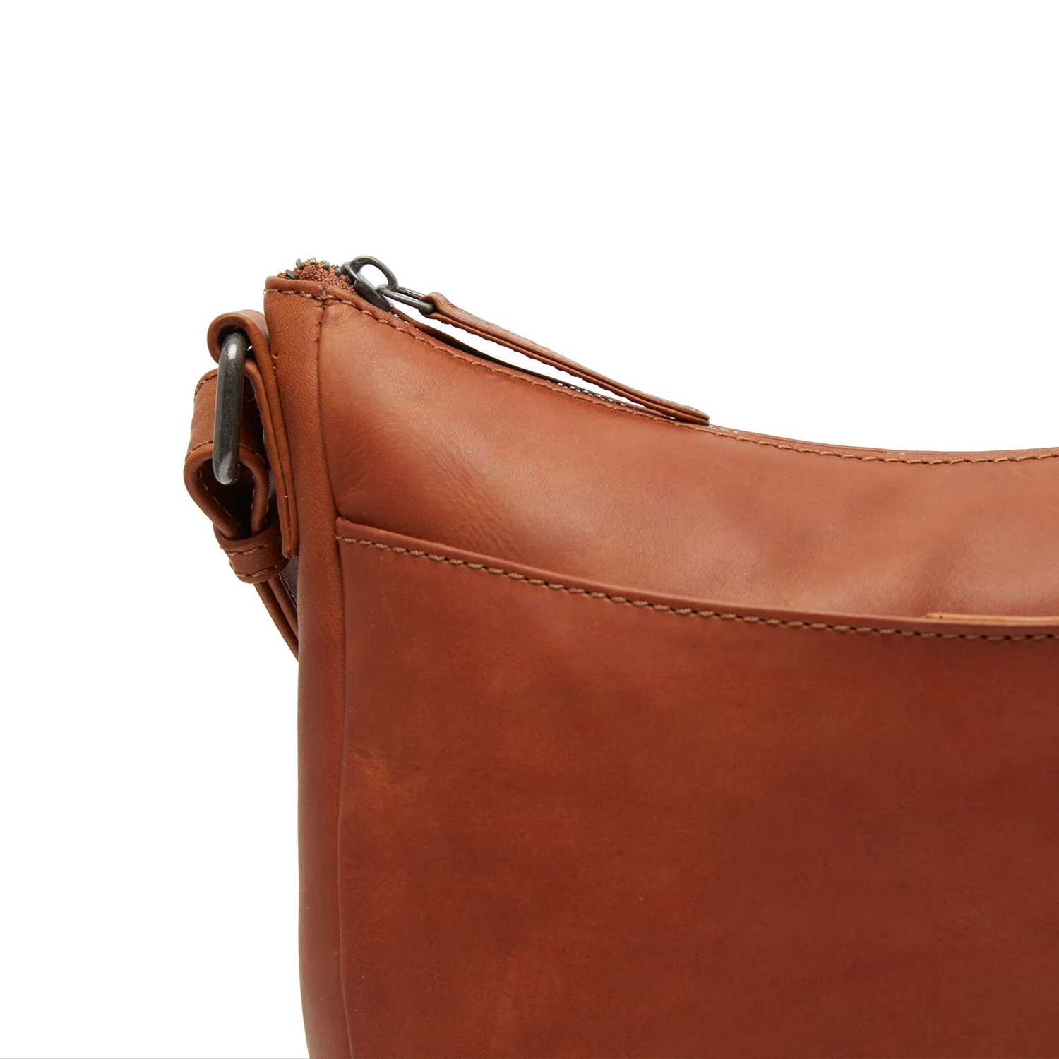 Leather Shoulder Bag Cognac Henderson - Image 3