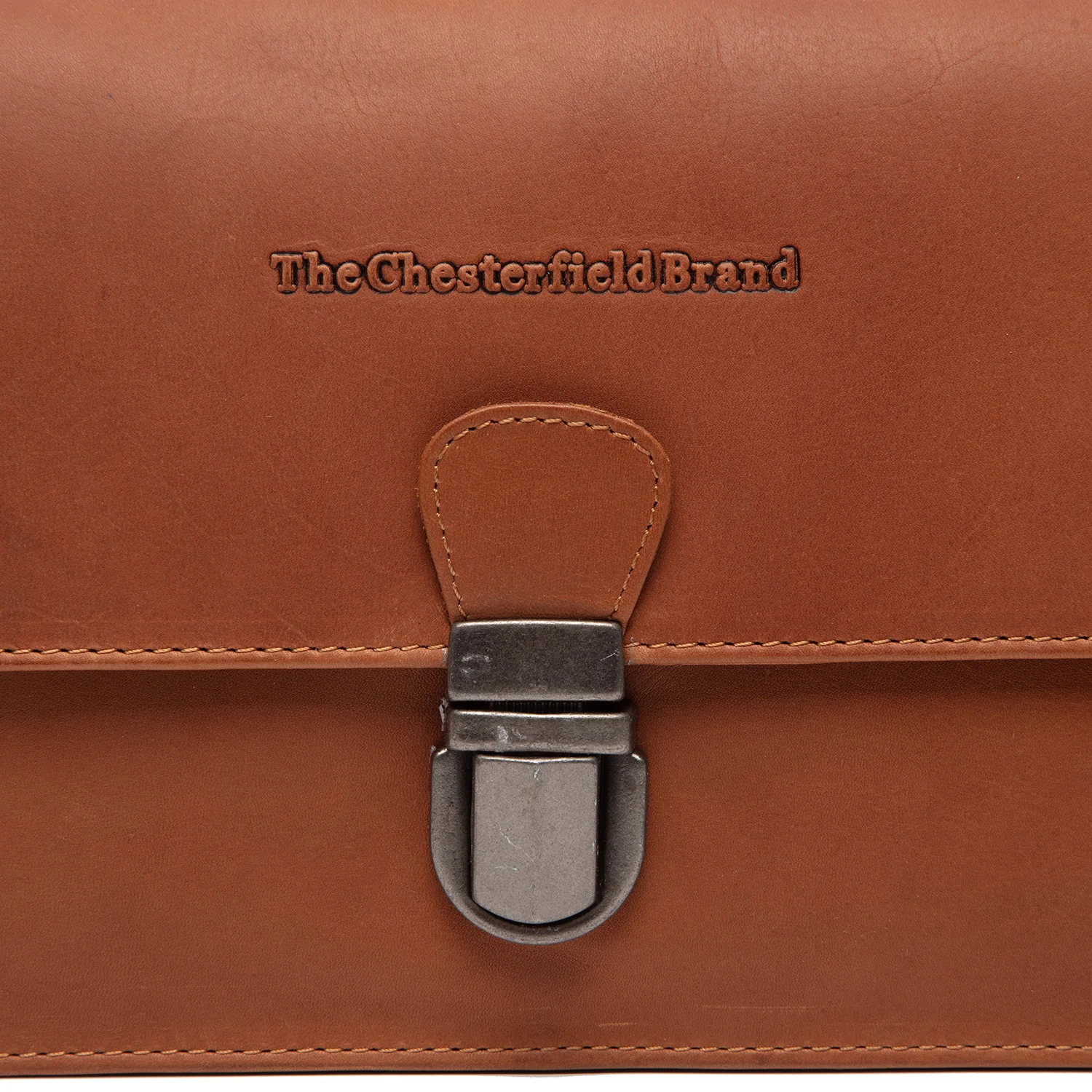 Leather Shoulder Bag Cognac Lucca - Image 3