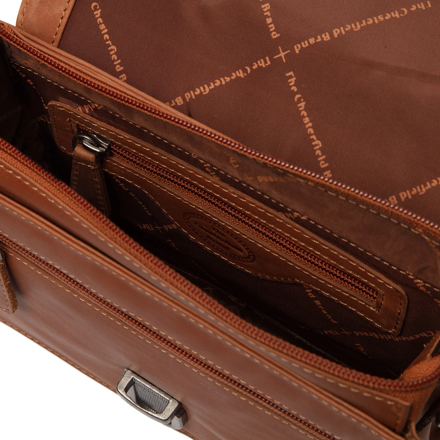 Leather Shoulder Bag Cognac Lucca - Image 4