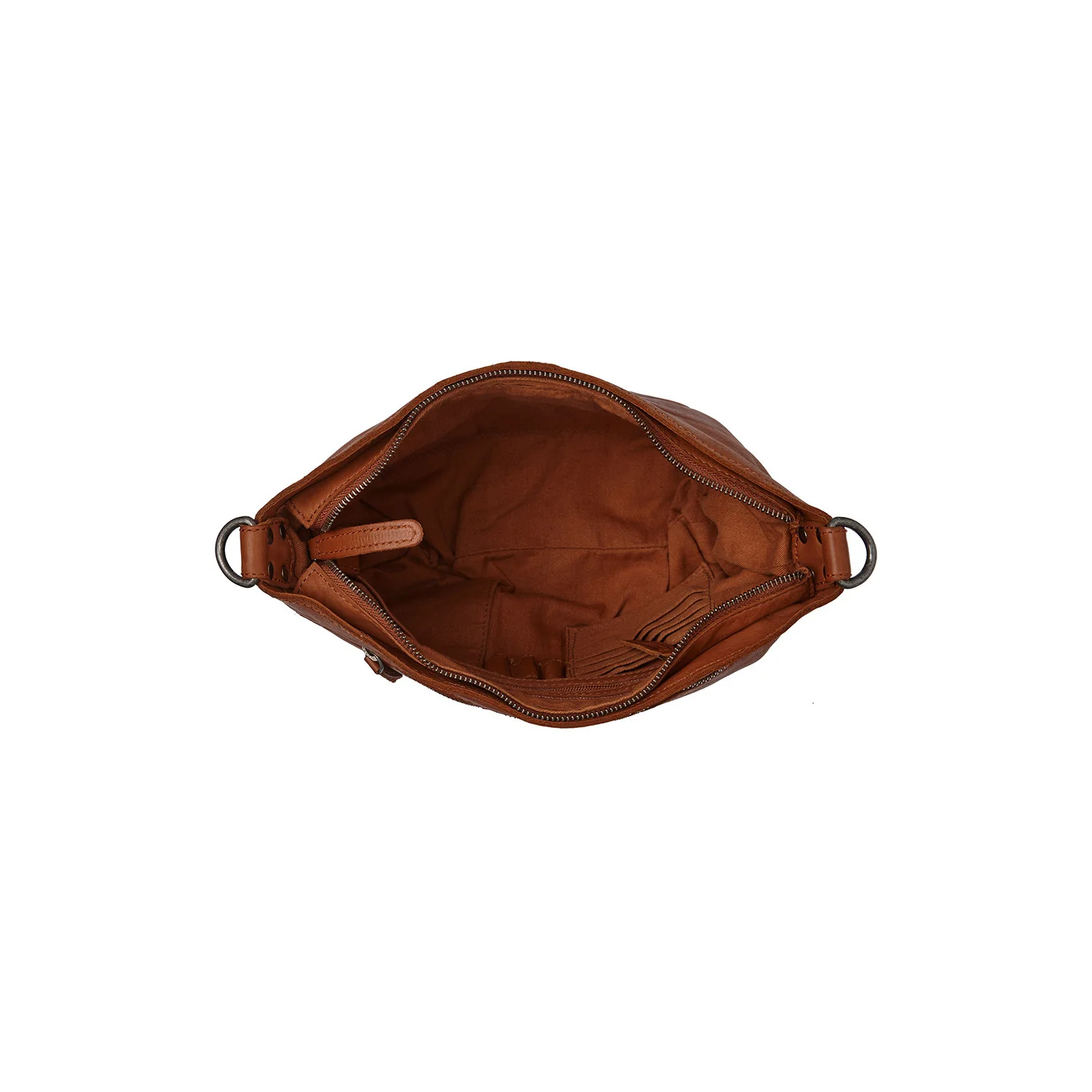 Leather Shoulder Bag Cognac Lucy - Image 4