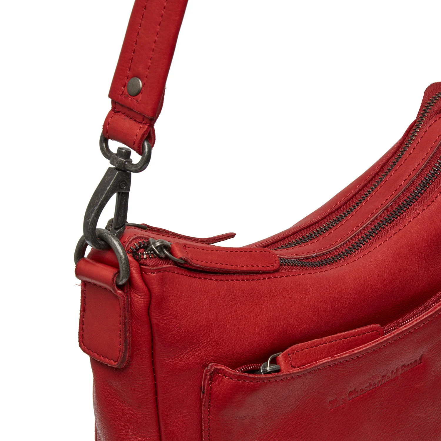 Leather Shoulder Bag Red Caroline - Image 4
