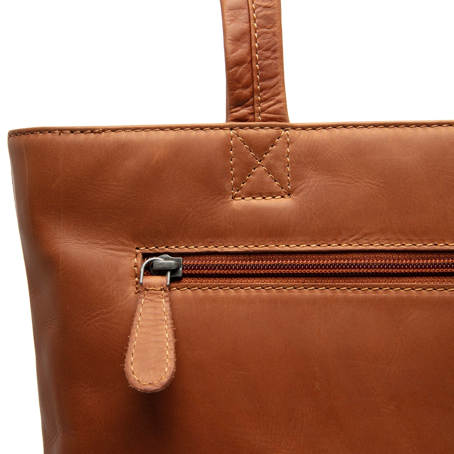 Leather Shopper Cognac Alveron - Image 3