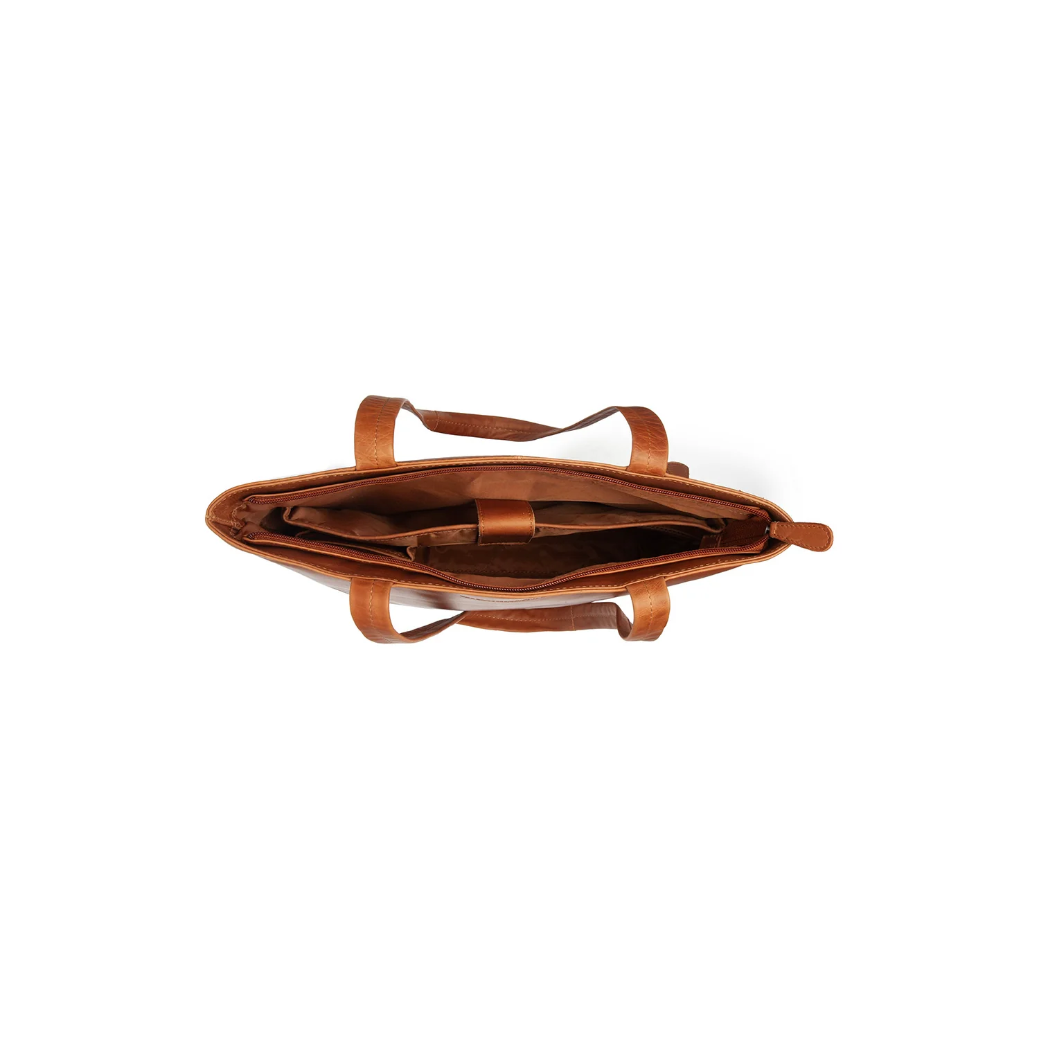 Leather Shopper Cognac Alveron - Image 5