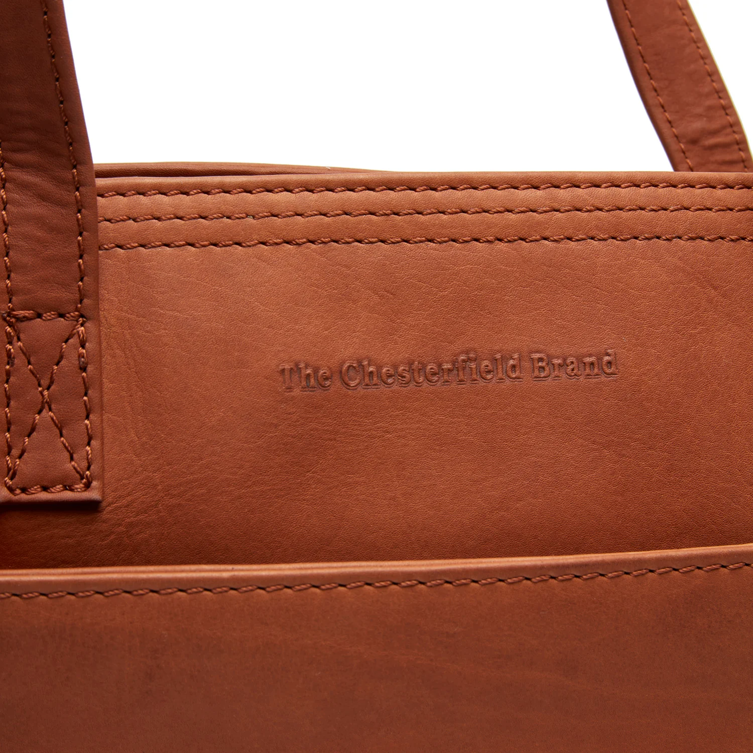 Leather Shopper Cognac Estella - Image 2